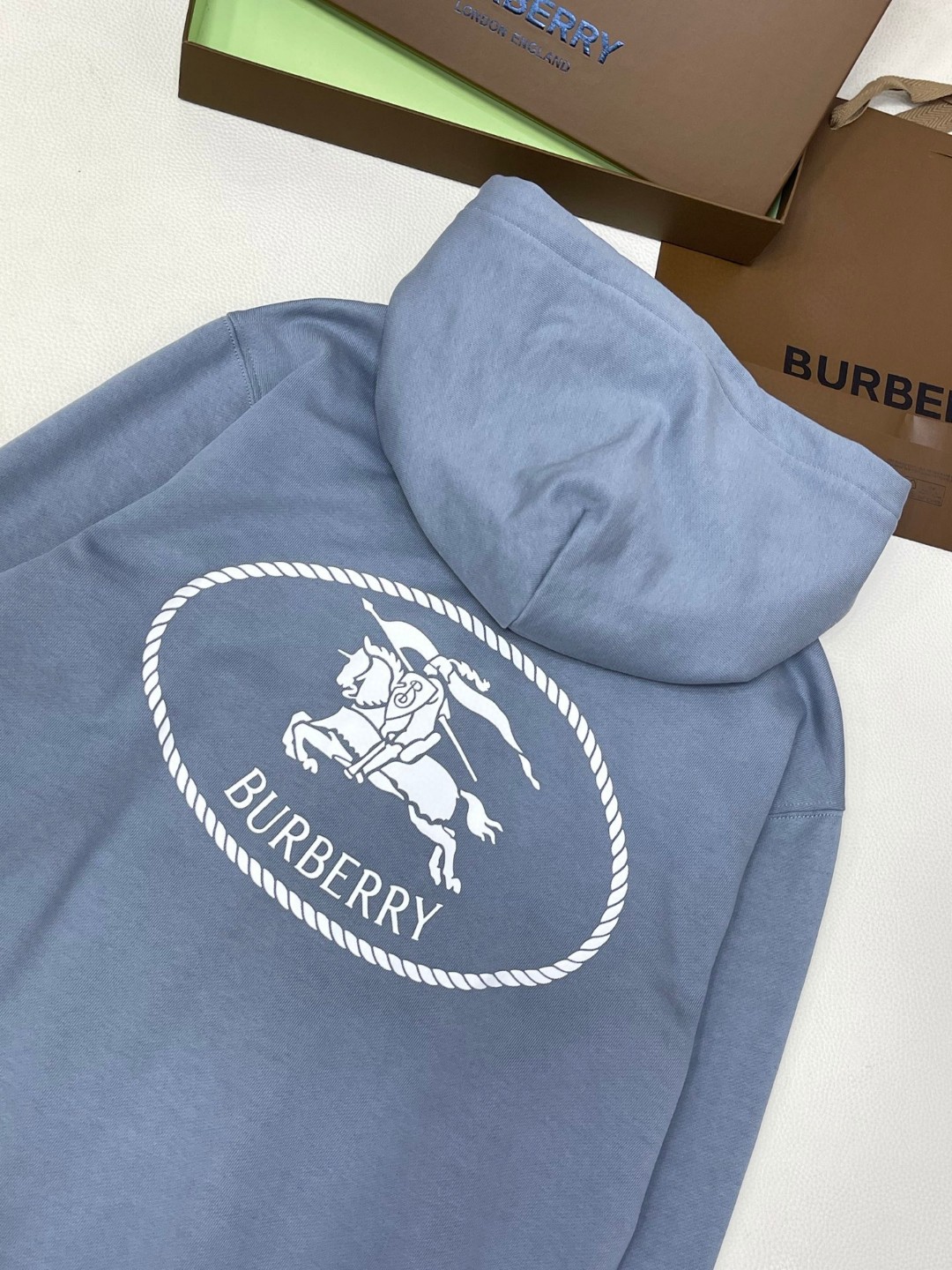 Burberry 巴宝莉 骑士印章拉链连帽衫 卫衣 外套 长袖 蓝色 黑色 B0 81104941