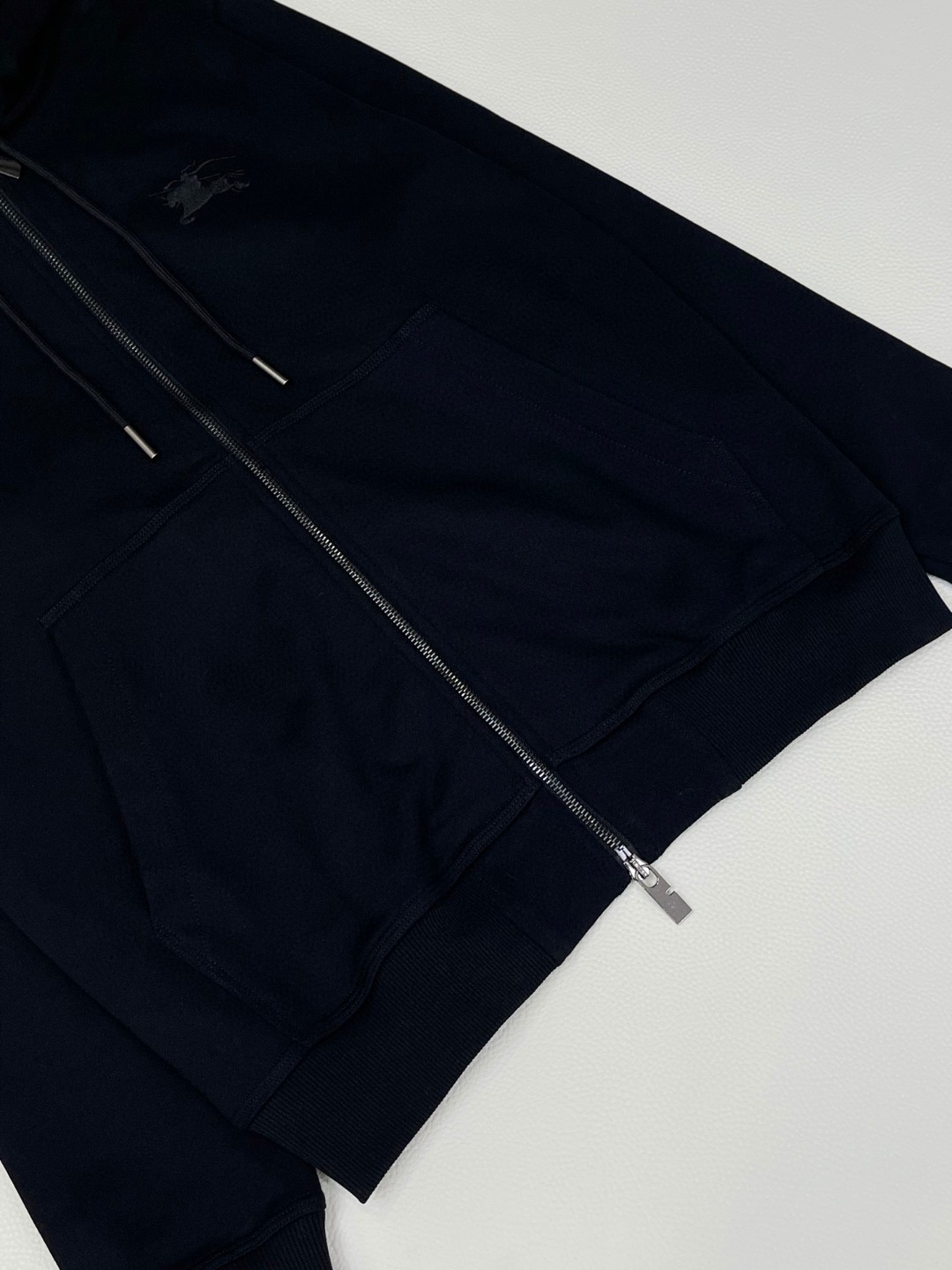 Burberry 巴宝莉 马术骑士徽标拉链棉毛衫 卫衣 外套 长袖 黑色 B0 