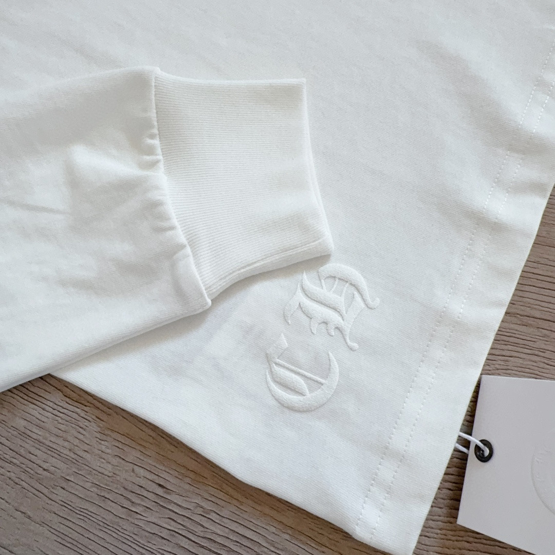 Chrome Hearts 克罗心 领口梵文长袖卫衣 T恤 套头 白色 A5 CH-04031546