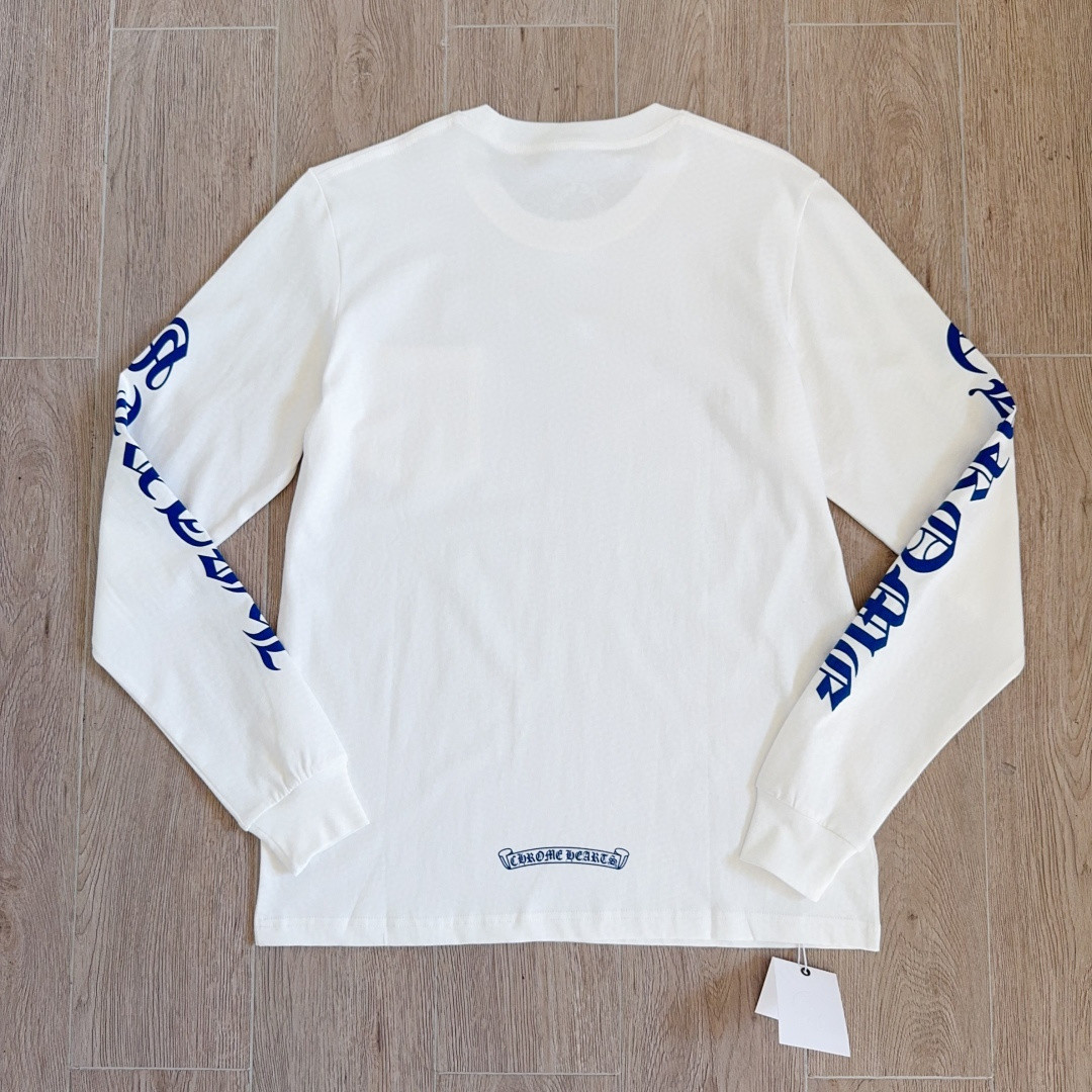 Chrome Hearts 克罗心 领口梵文长袖卫衣 T恤 套头 白色 A5 CH-04031546