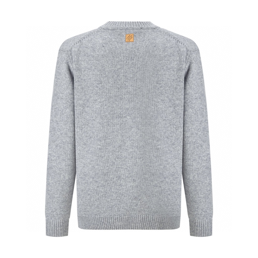 LOUIS VUITTON 路易威登 狐狸提花标识毛衣 针织衫 灰色 B0 1AJBU1