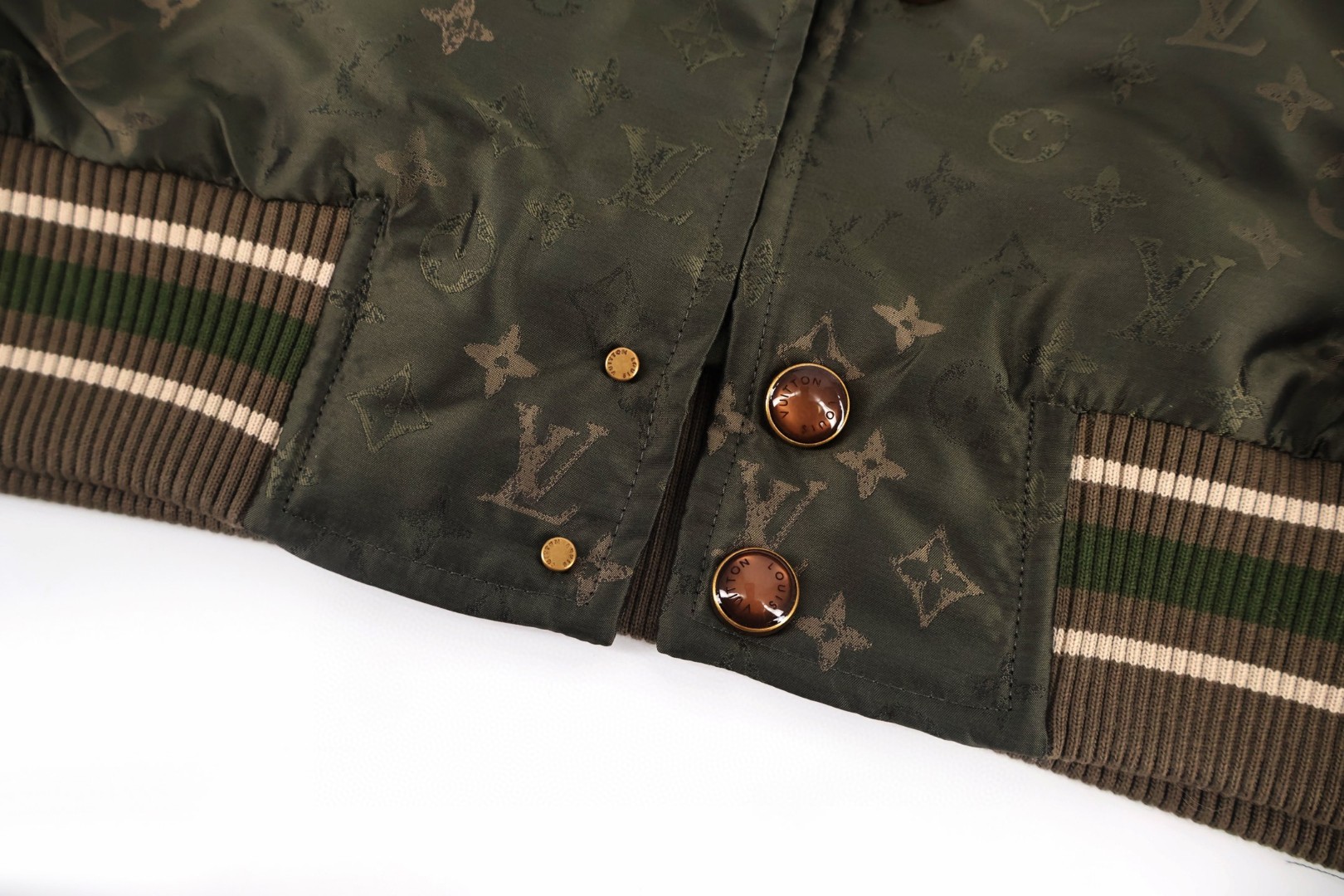 LOUIS VUITTON 路易威登 满印棒球服 棉服 夹克 外套 军绿色 C0 1AJBDS