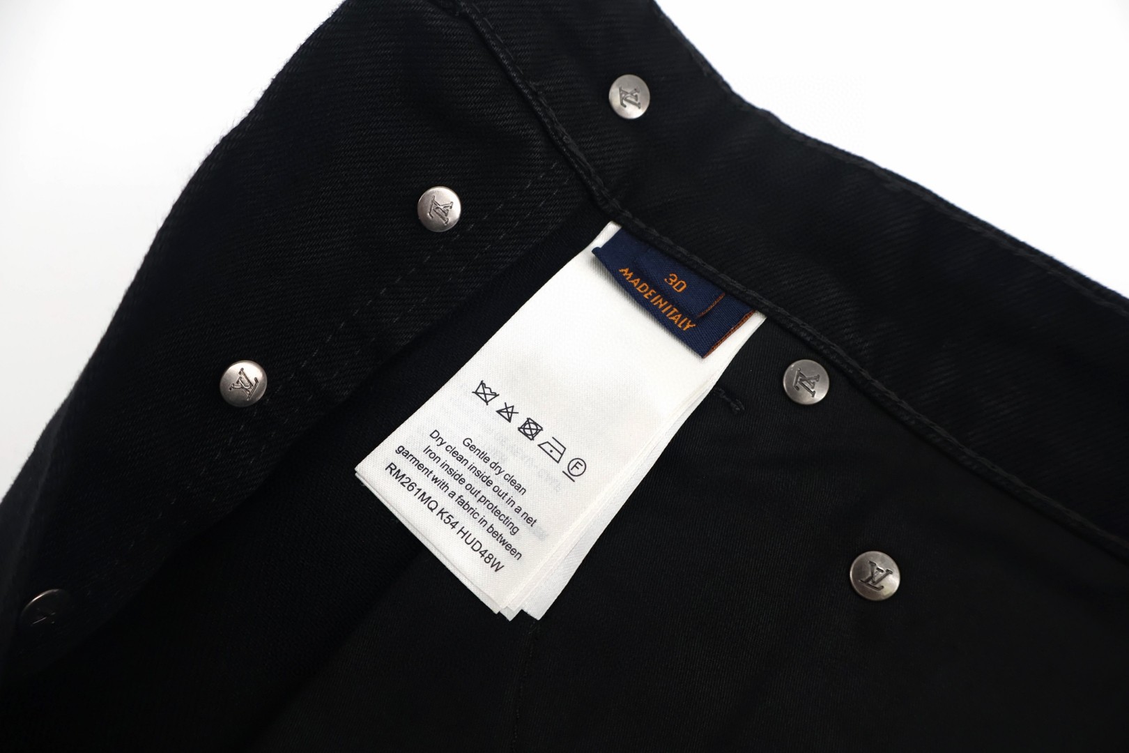 LOUIS VUITTON 路易威登 云朵磨破logo牛仔裤 长裤 裤子 黑色 B0 1AJDVK