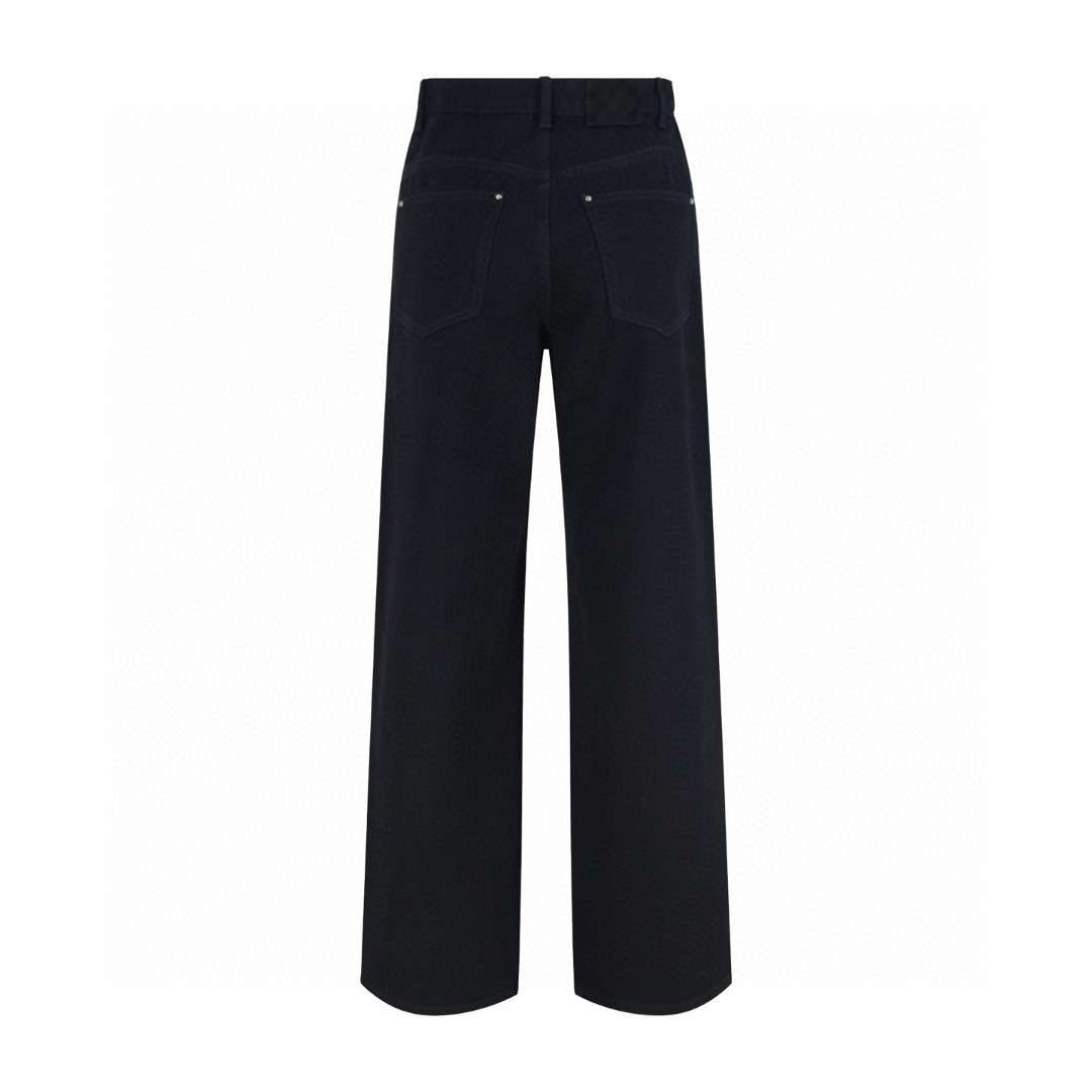 LOUIS VUITTON 路易威登 云朵磨破logo牛仔裤 长裤 裤子 黑色 B0 1AJDVK