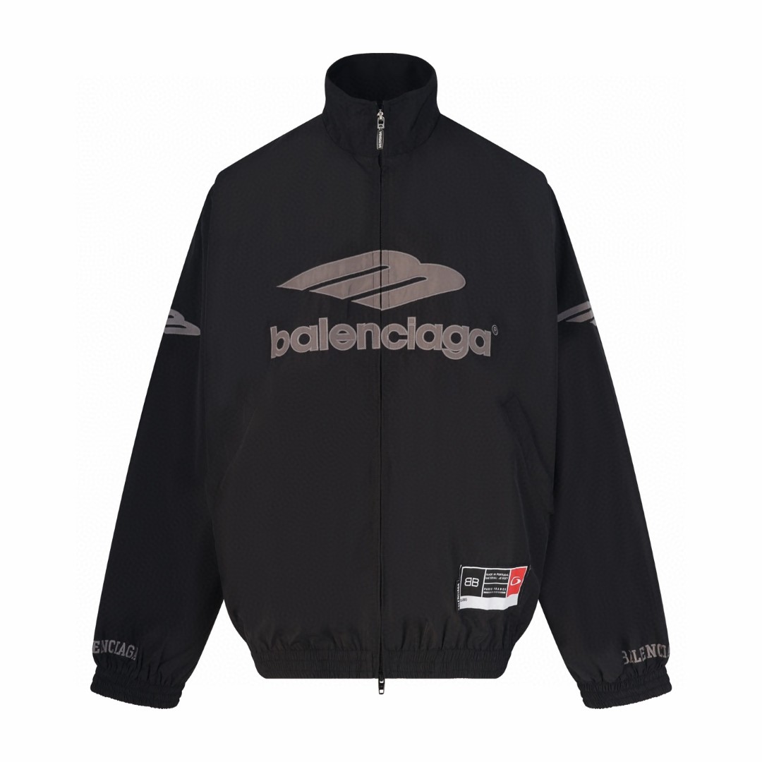 Balenciaga 巴黎世家 曼联冲锋衣 SKI滑雪系列3B刺绣运动夹克 外套 长袖 秋冬 蓝色 灰色 黑色 B0 857734TPQ386641