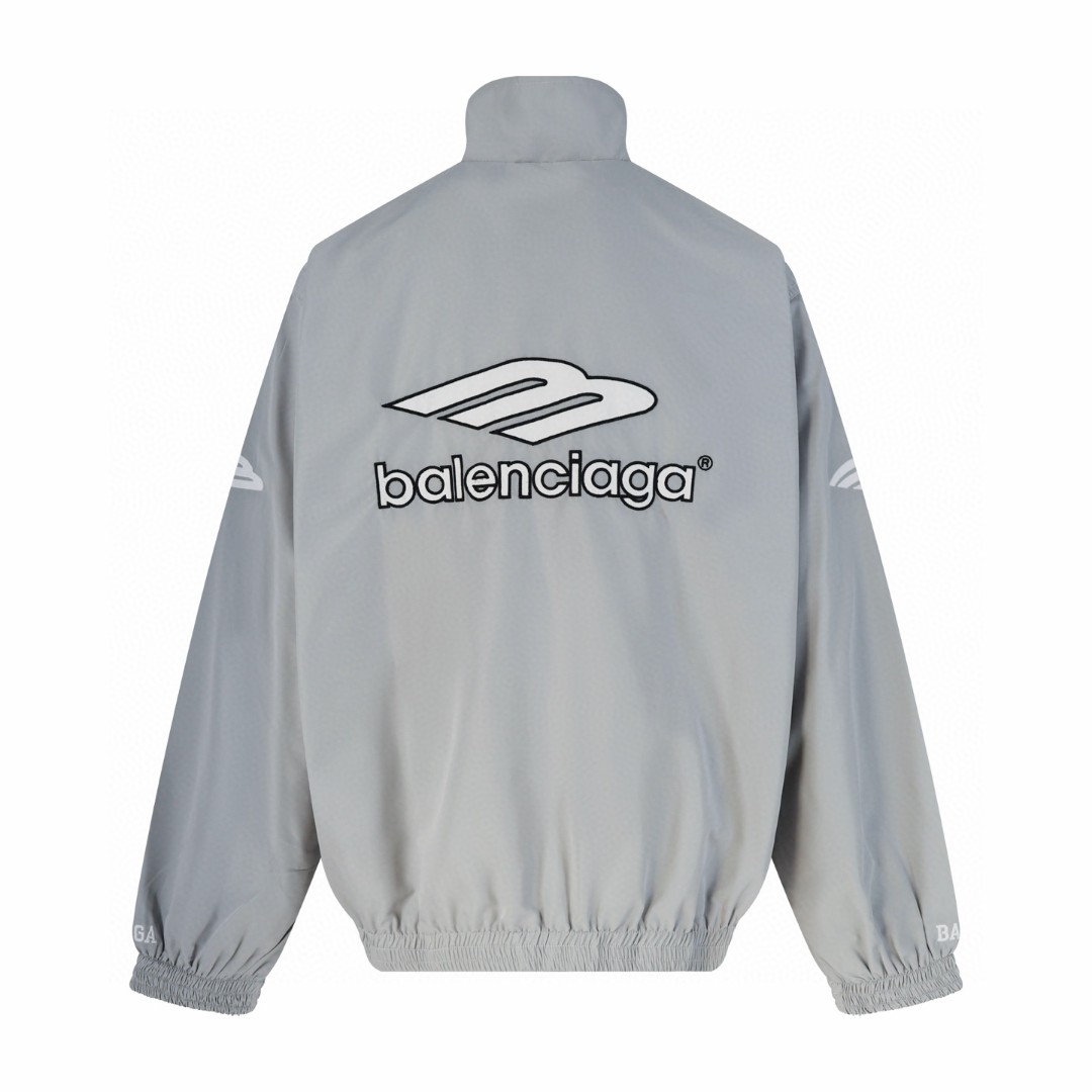Balenciaga 巴黎世家 曼联冲锋衣 SKI滑雪系列3B刺绣运动夹克 外套 长袖 秋冬 蓝色 灰色 黑色 B0 857734TPQ386641