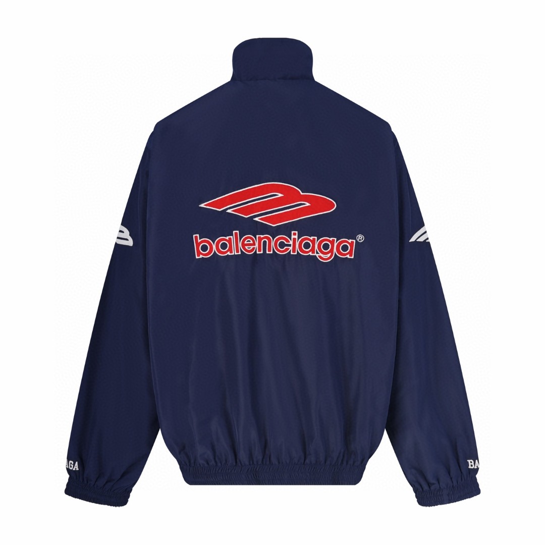Balenciaga 巴黎世家 曼联冲锋衣 SKI滑雪系列3B刺绣运动夹克 外套 长袖 秋冬 蓝色 灰色 黑色 B0 857734TPQ386641