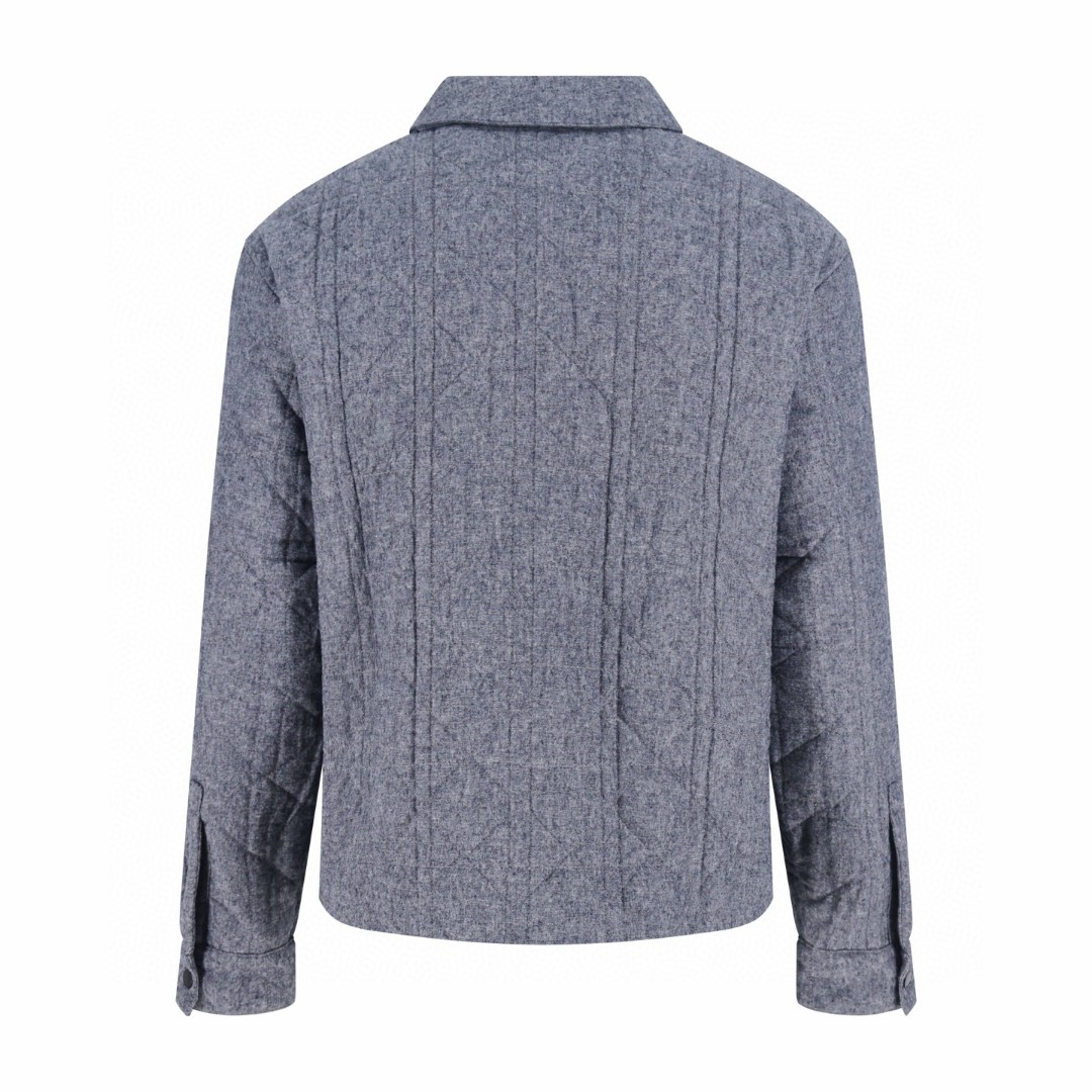 DIOR 迪奥 菱形格绗绣棉服 夹克 外套 长袖 灰色 C0 313C509F3088-C978