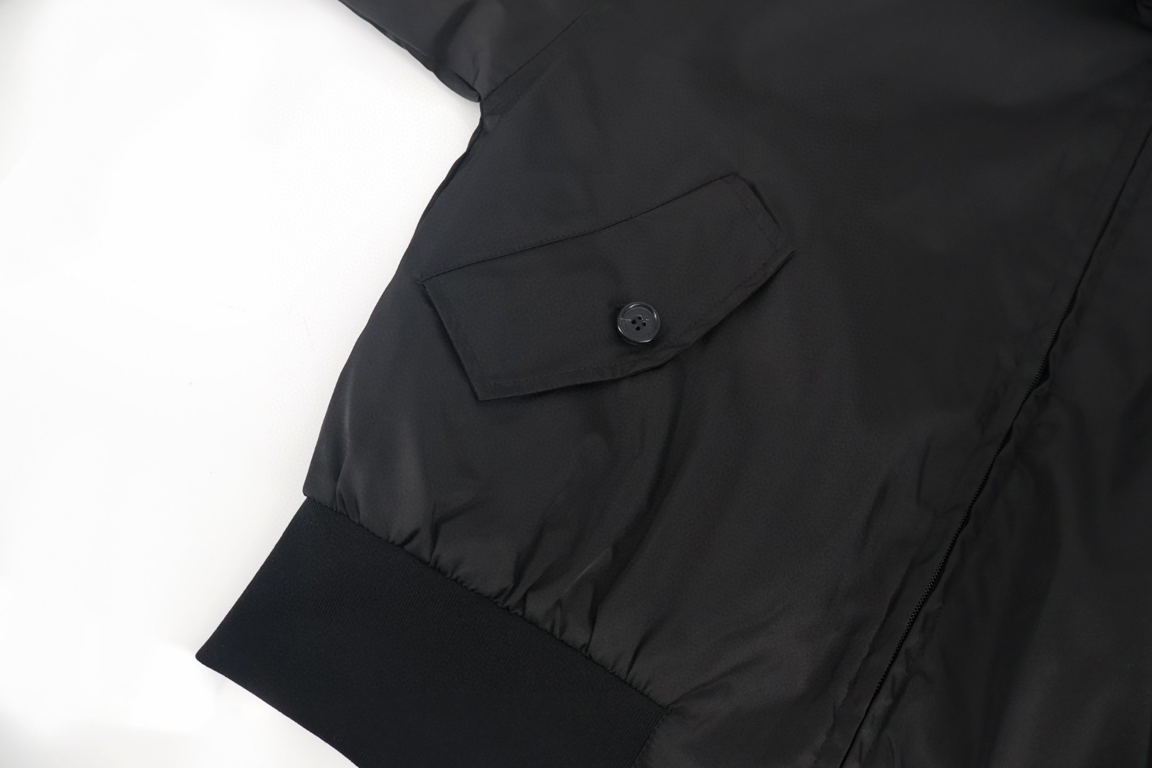 PRADA 普拉达 后领布标飞行夹克 外套 黑色 长袖 B5 SGC925-17X1-F0002-S-OOO