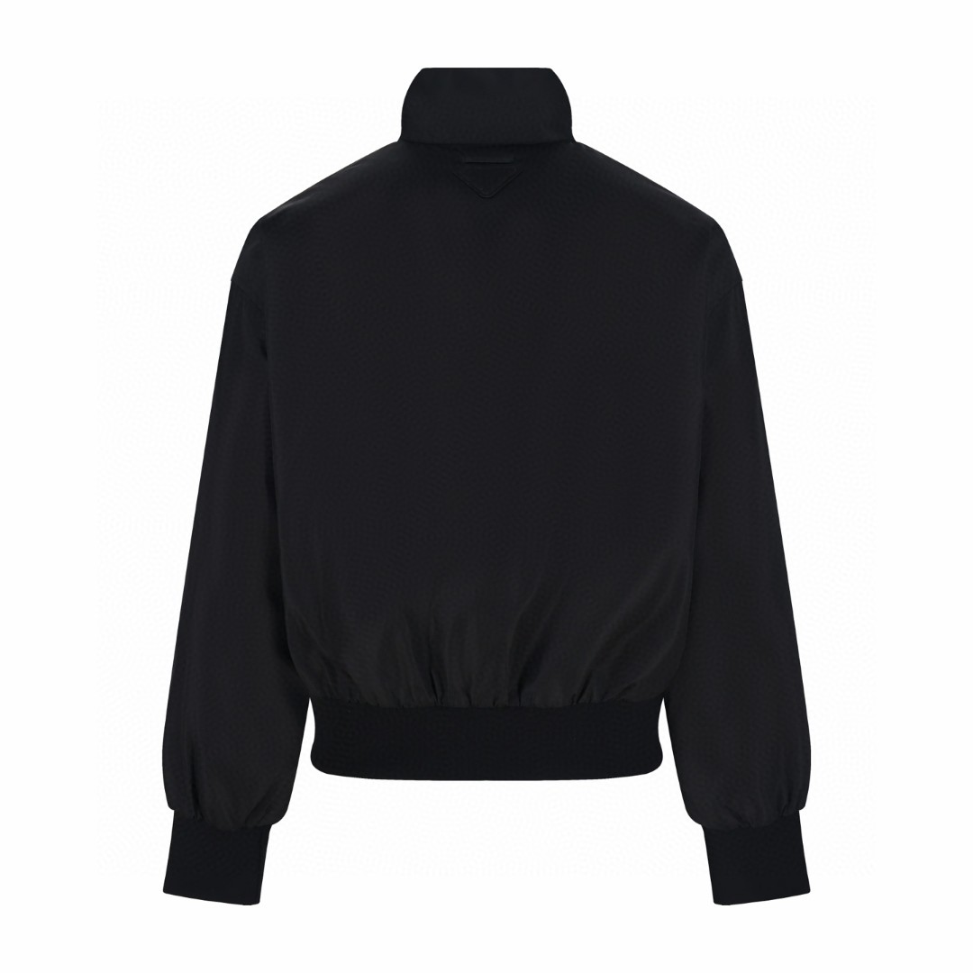 PRADA 普拉达 后领布标飞行夹克 外套 黑色 长袖 B5 SGC925-17X1-F0002-S-OOO