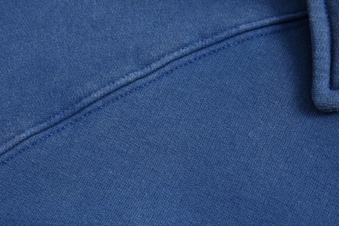 MIU MIU 缪缪 贴布绣花水洗翻领Polo卫衣 长袖 蓝色 MJL914-15AT-F0008