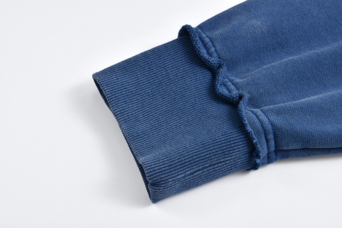 MIU MIU 缪缪 贴布绣花水洗翻领Polo卫衣 长袖 蓝色 MJL914-15AT-F0008