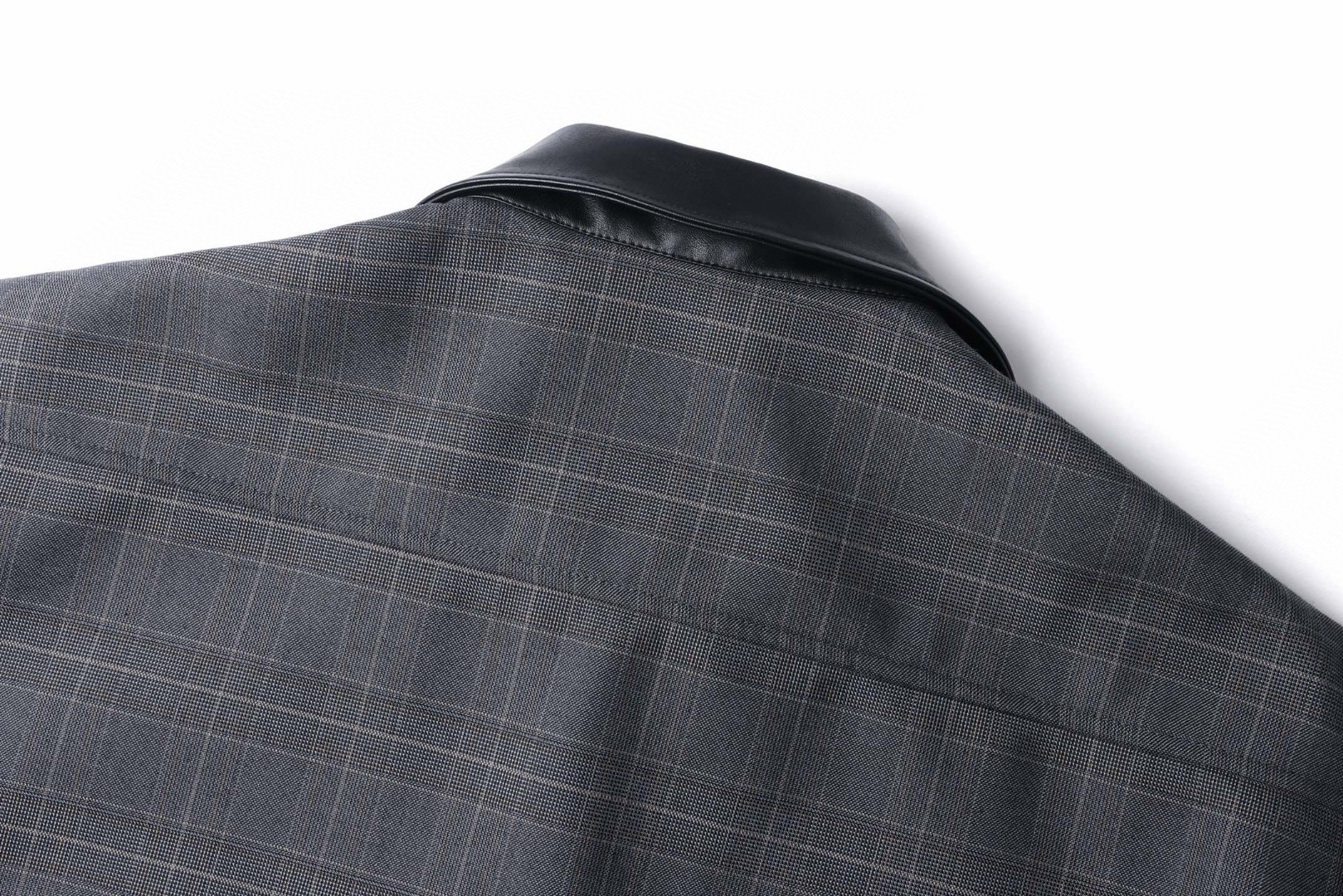 MIU MIU 缪缪 翻领格纹字母刺绣夹克 外套 长袖 灰色 B5 ML1325-174Z-F0480-S-OOO