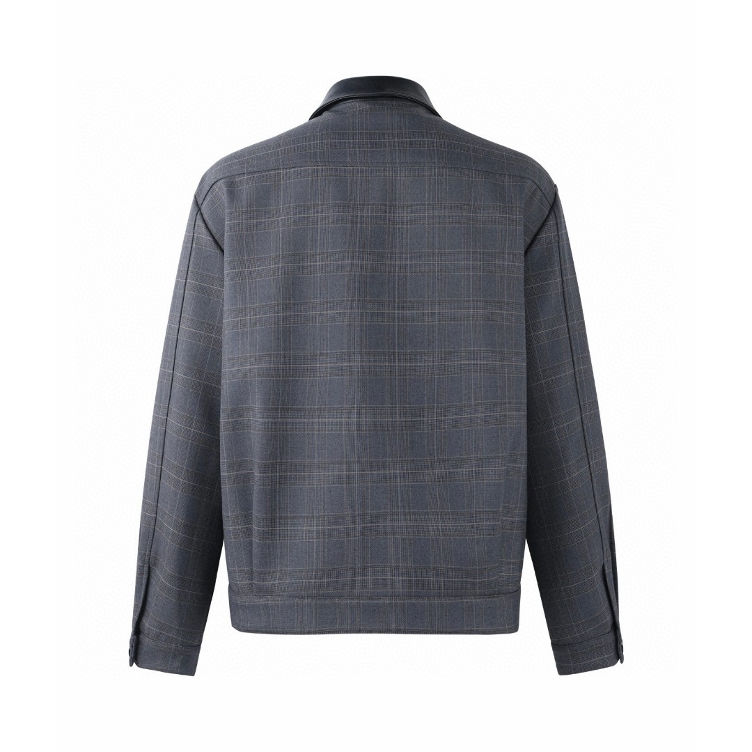 MIU MIU 缪缪 翻领格纹字母刺绣夹克 外套 长袖 灰色 B5 ML1325-174Z-F0480-S-OOO