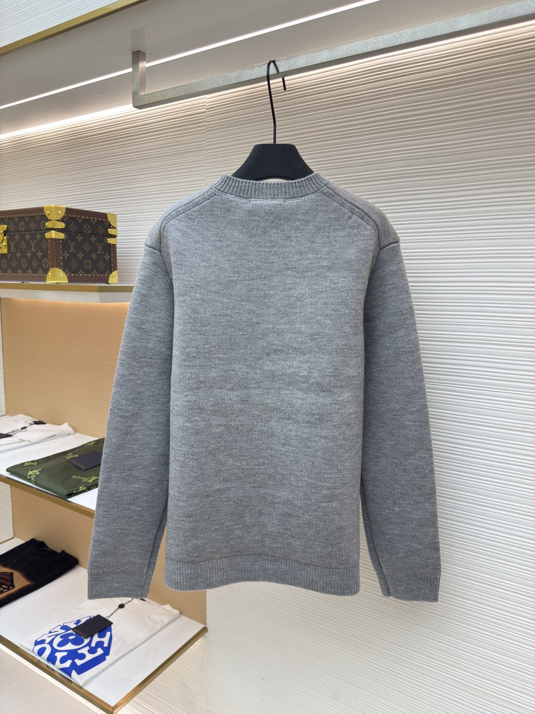 MIU MIU 缪缪 刺绣贴布毛衣开衫 针织衫 外套 长袖 灰色 A7 MMF796-13JS-F0031-S-232