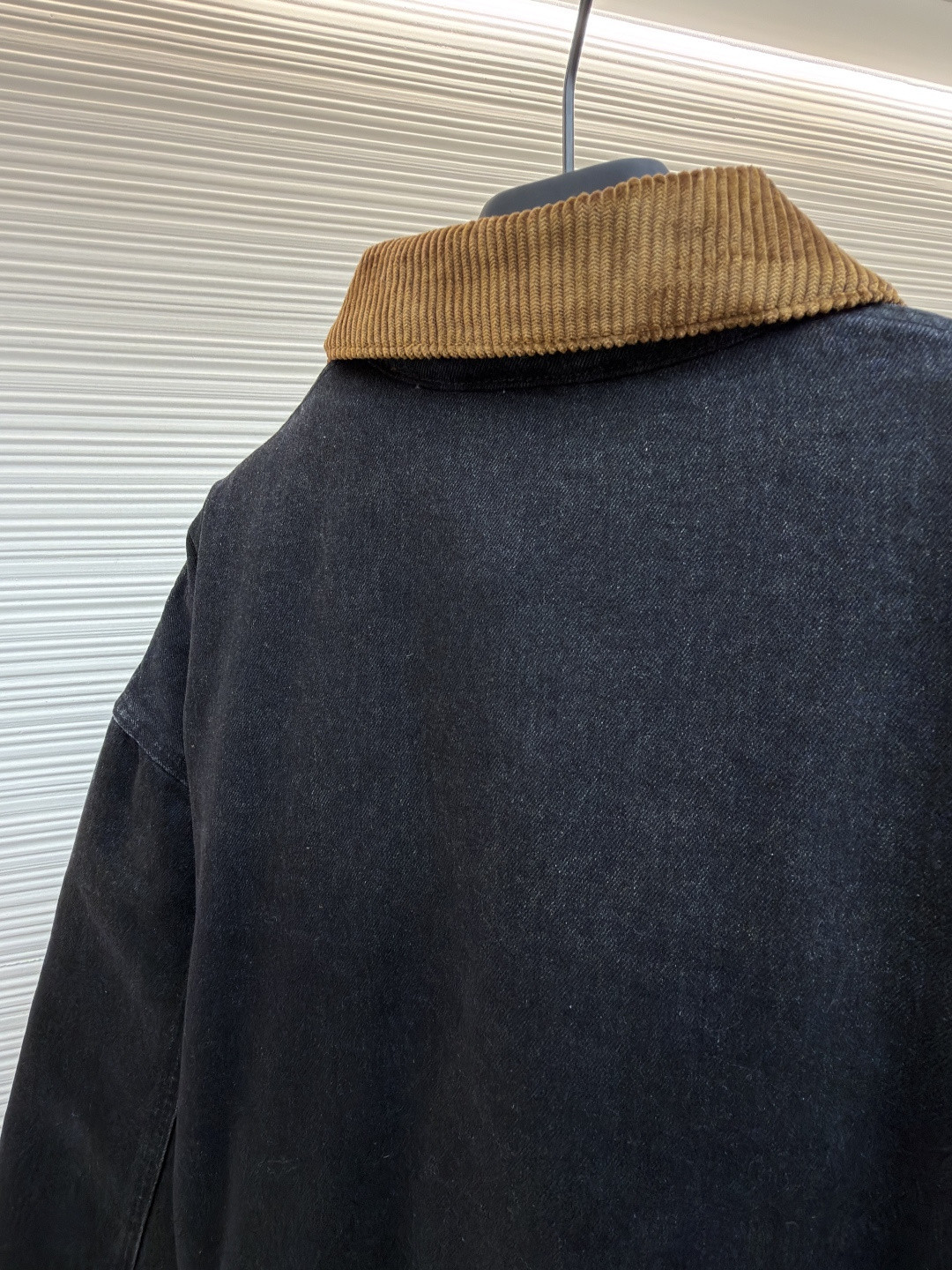 MIU MIU 缪缪 灯芯绒领牛仔棉服 外套 夹克 长袖 保暖 黑色 B5 GWB221-175P-F0002-S-OOO