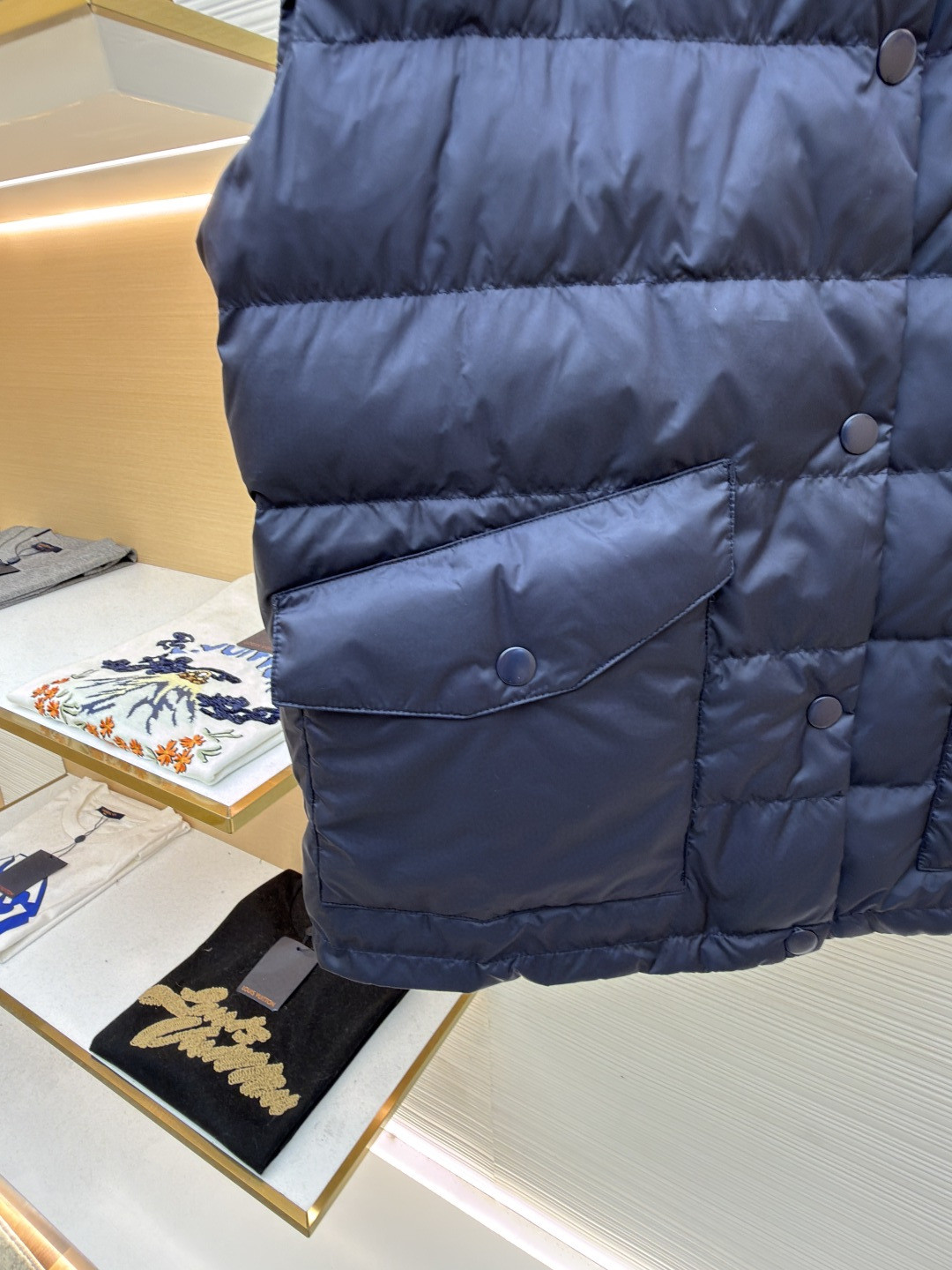 MIU MIU 缪缪 排骨羽绒服翻领马甲 背心 夹克 外套 保暖 蓝色 B5 ML1407-158A-F0008-S-OOO