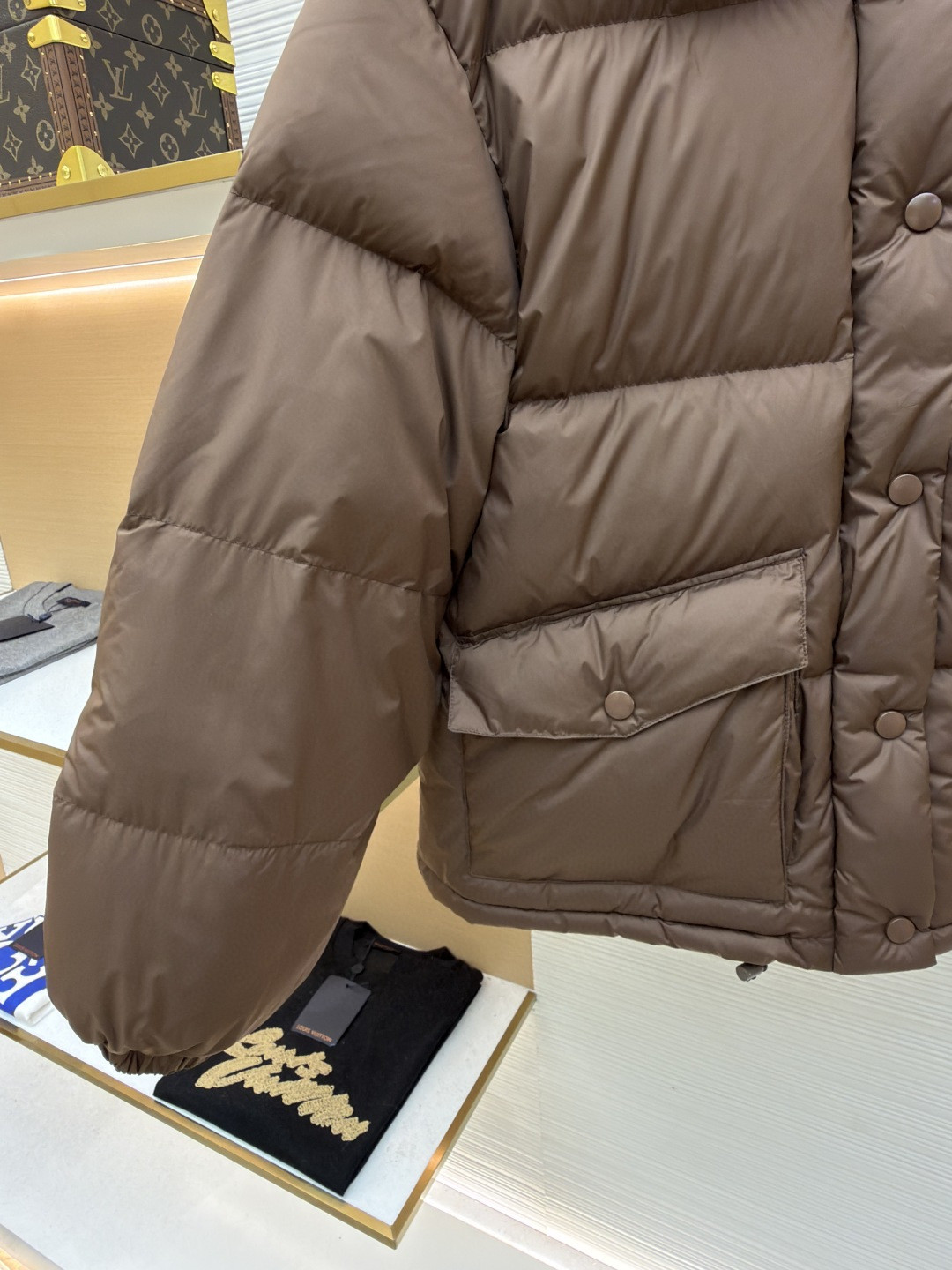 MIU MIU 缪缪 印花皮领羽绒服 外套 夹克 长袖 保暖 乌木色 C5 ML1107-15WX-F0192-S-OOO