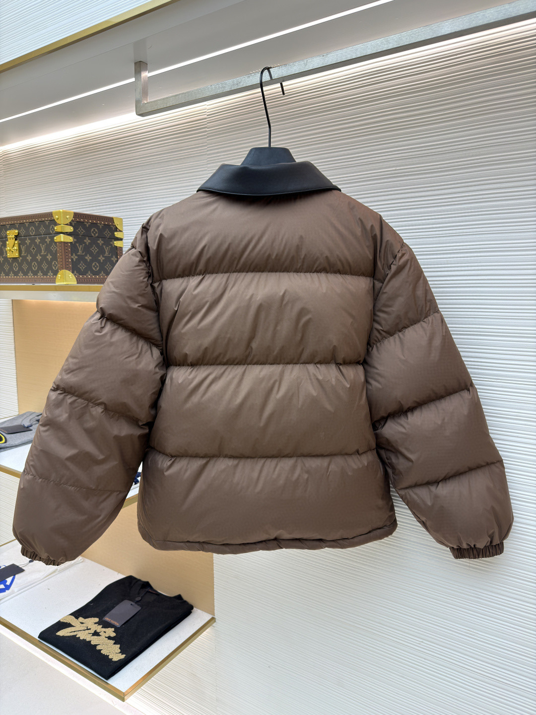 MIU MIU 缪缪 印花皮领羽绒服 外套 夹克 长袖 保暖 乌木色 C5 ML1107-15WX-F0192-S-OOO