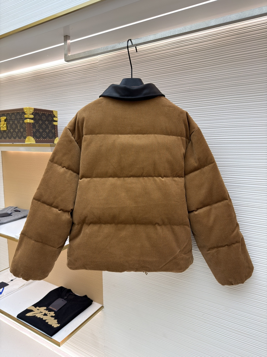 MIU MIU 缪缪 皮领贴布绣灯芯绒羽绒服 外套 夹克 长袖 保暖 卡其棕 C5 ML1321-179R-F0594-S-OOO