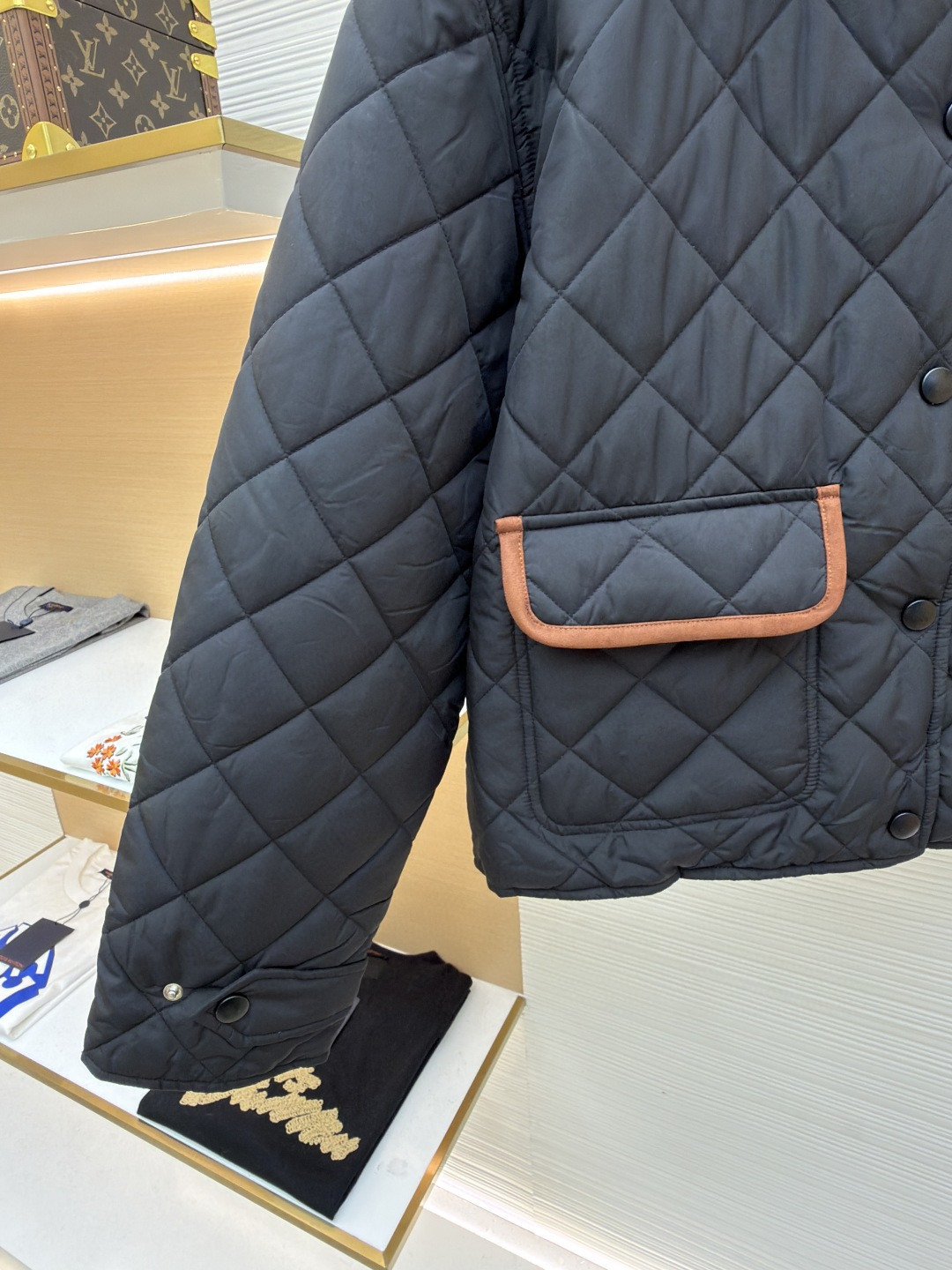 MIU MIU 缪缪 菱格绣花外套 夹克 米色 黑色 B5 ML1311-17OO-F0036-S-OOO