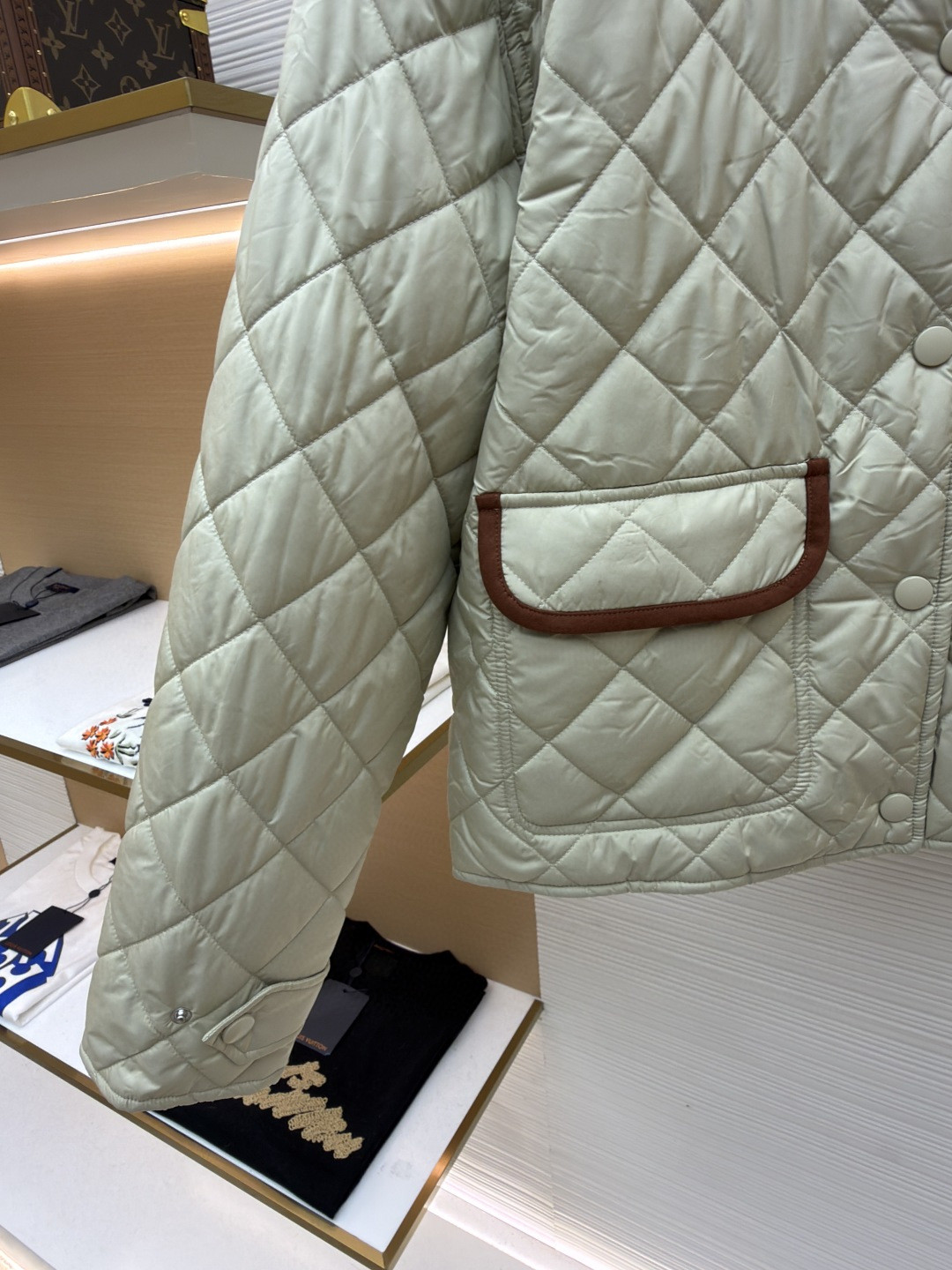 MIU MIU 缪缪 菱格绣花外套 夹克 米色 黑色 B5 ML1311-17OO-F0036-S-OOO