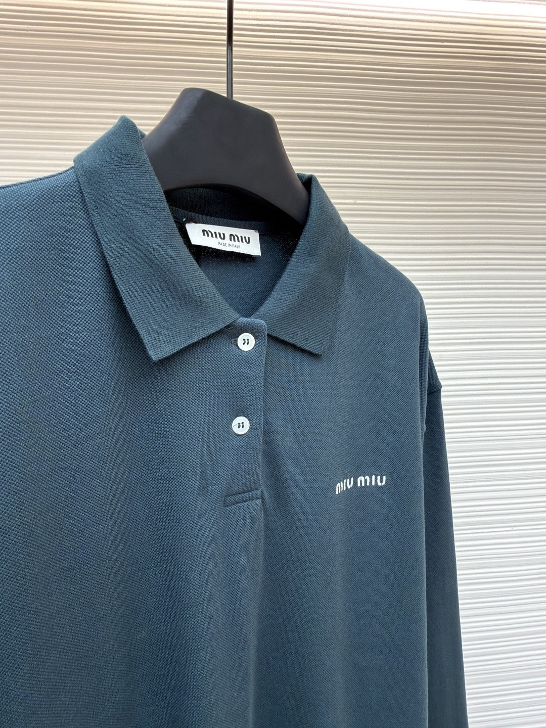 MIU MIU 缪缪 棉质Polo衫 长袖 绿色 A5 MJL019-14RW-F0089-S-OOO