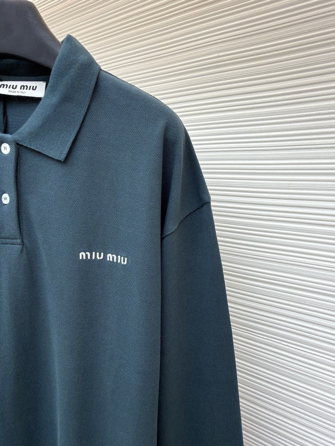 MIU MIU 缪缪 棉质Polo衫 长袖 绿色 A5 MJL019-14RW-F0089-S-OOO