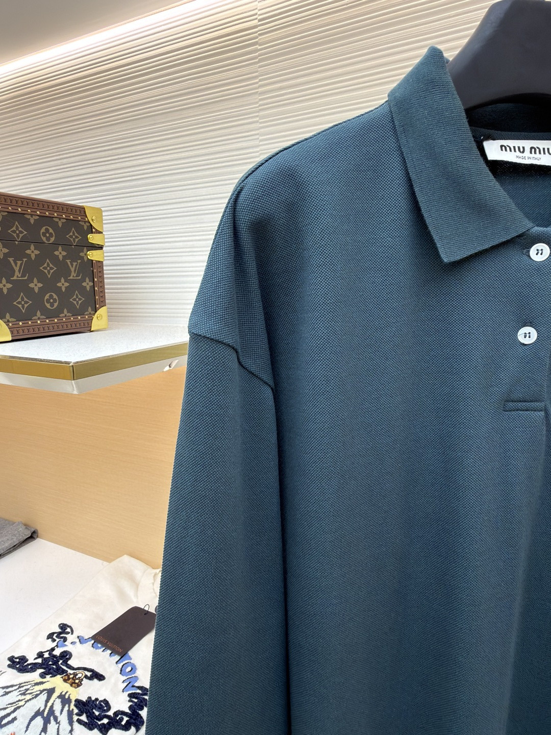 MIU MIU 缪缪 棉质Polo衫 长袖 绿色 A5 MJL019-14RW-F0089-S-OOO