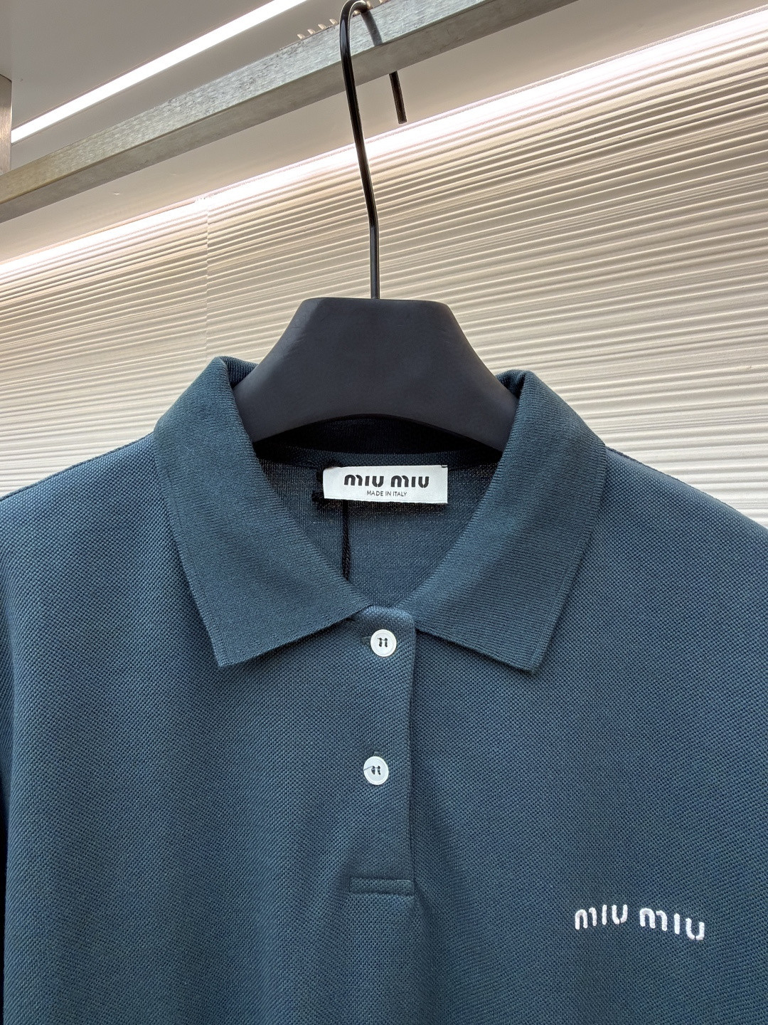 MIU MIU 缪缪 棉质Polo衫 长袖 绿色 A5 MJL019-14RW-F0089-S-OOO