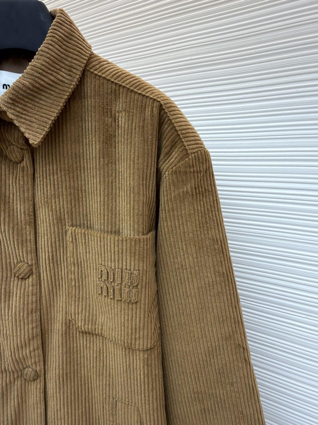 MIU MIU 缪缪 灯芯绒羽绒棉外套 夹克 长袖 棕色 B5 ML855-S5P-F0040-S-2321