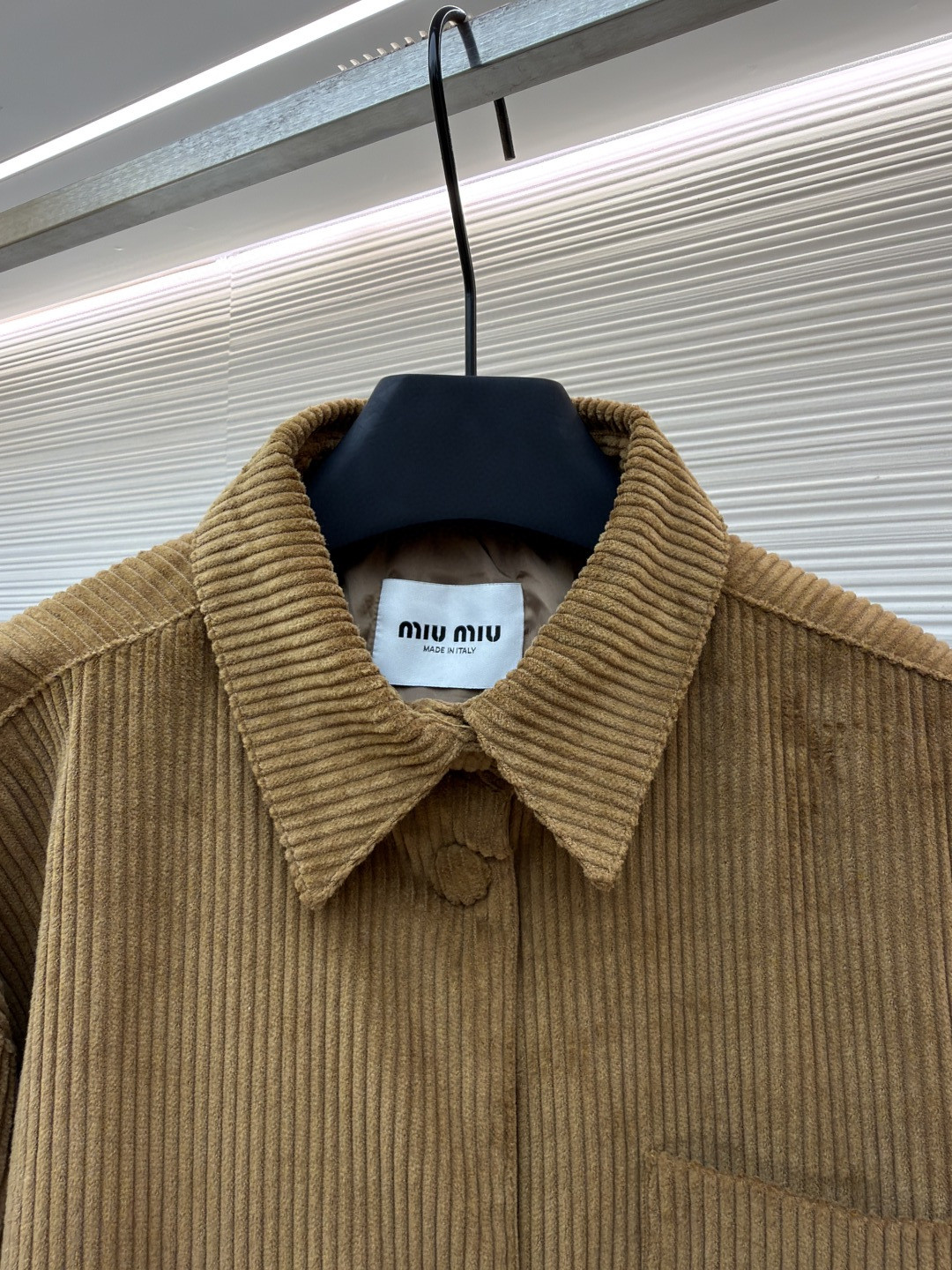 MIU MIU 缪缪 灯芯绒羽绒棉外套 夹克 长袖 棕色 B5 ML855-S5P-F0040-S-2321