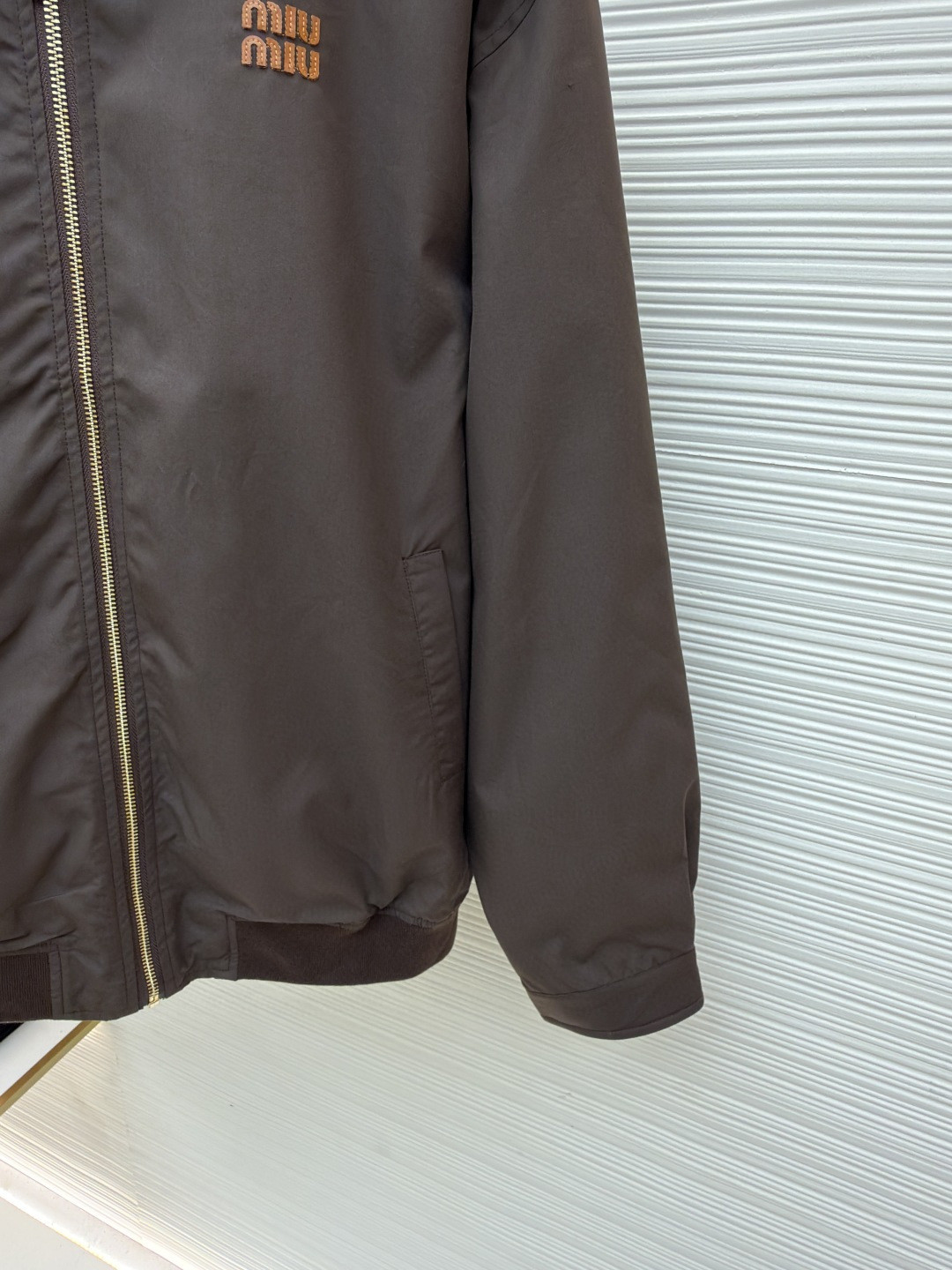 MIU MIU 缪缪 缝线徽标外套 夹克 棕色 B0 ML1265-12NS-F0324-S-OOO