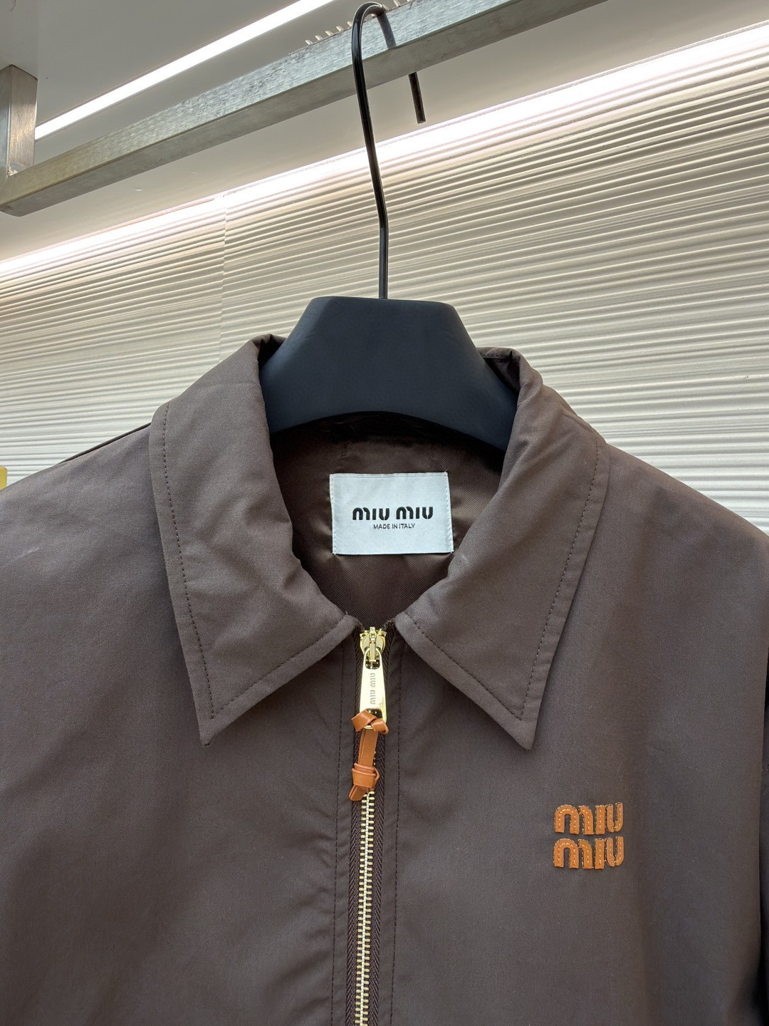 MIU MIU 缪缪 缝线徽标外套 夹克 棕色 B0 ML1265-12NS-F0324-S-OOO