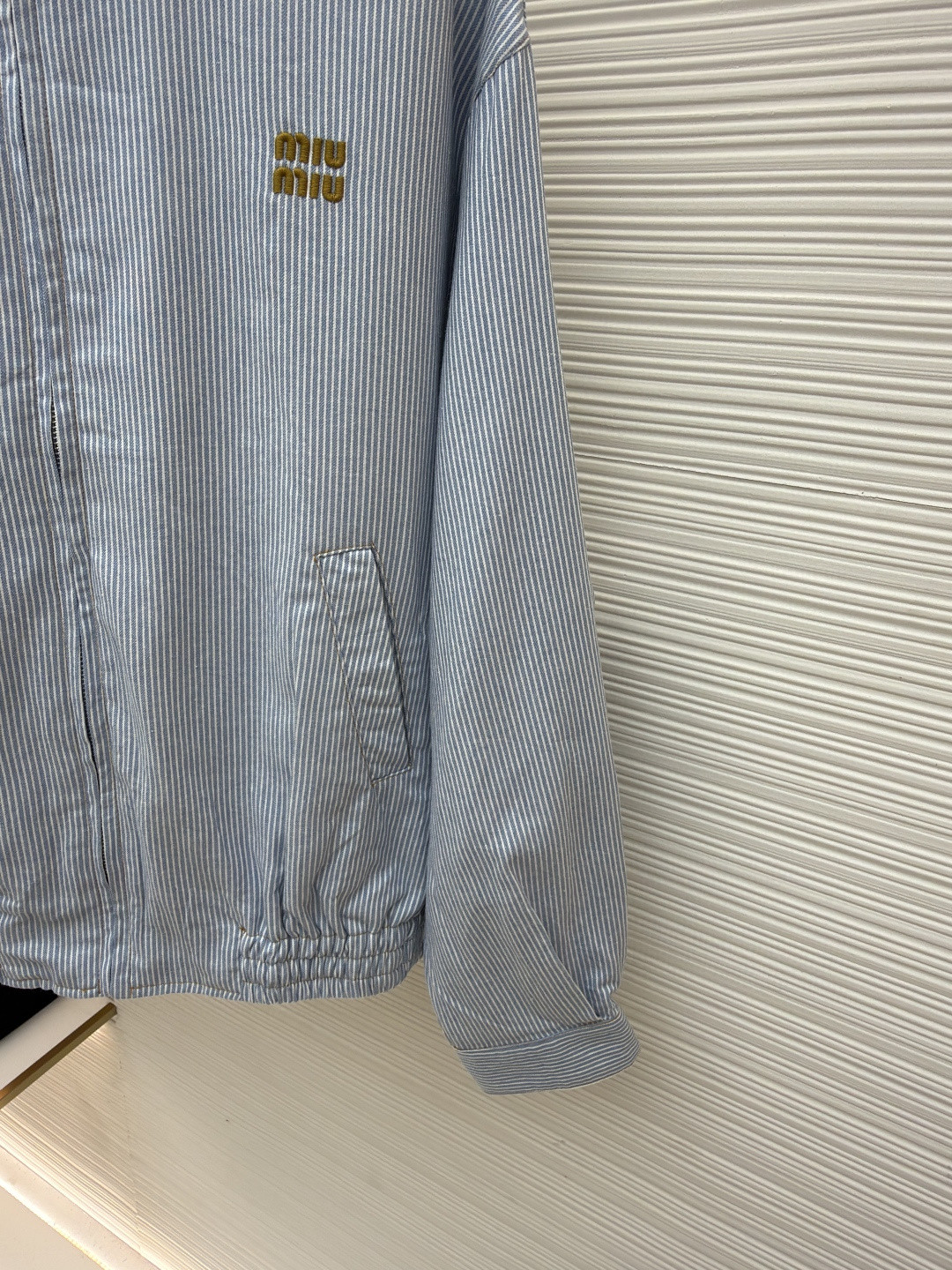 MIU MIU 缪缪 竖条纹夹克 外套 蓝色 B0 ML1345-1754-F0008-S-OOO