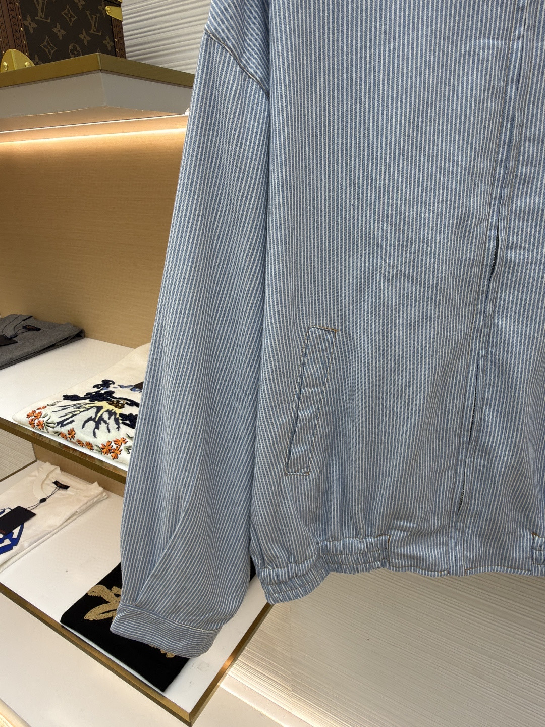 MIU MIU 缪缪 竖条纹夹克 外套 蓝色 B0 ML1345-1754-F0008-S-OOO