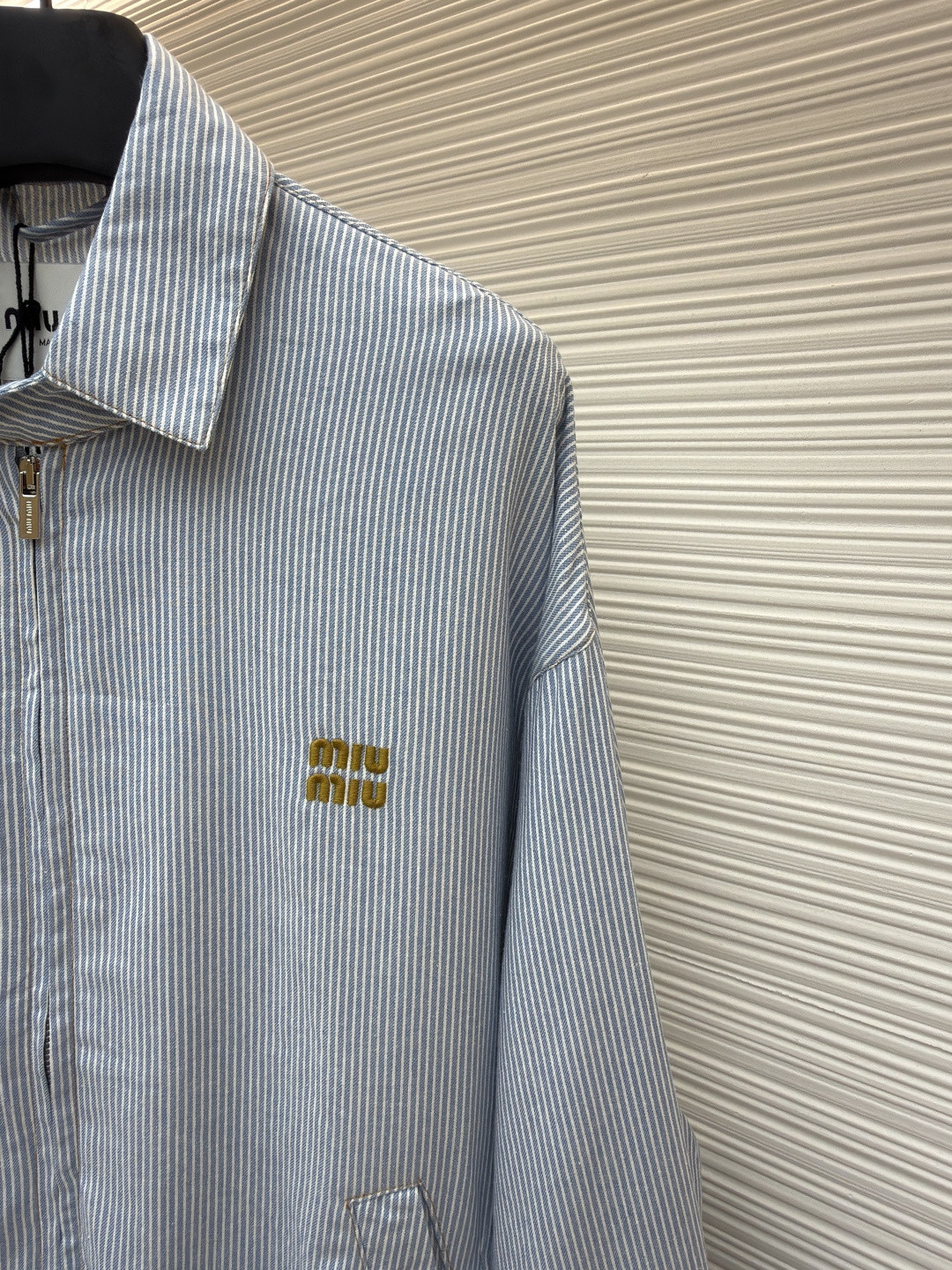 MIU MIU 缪缪 竖条纹夹克 外套 蓝色 B0 ML1345-1754-F0008-S-OOO