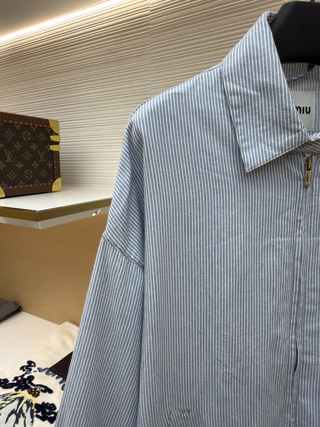 MIU MIU 缪缪 竖条纹夹克 外套 蓝色 B0 ML1345-1754-F0008-S-OOO