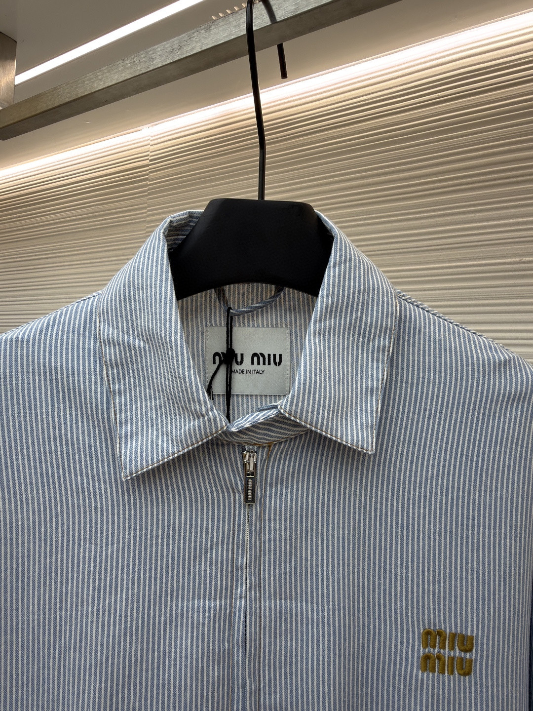 MIU MIU 缪缪 竖条纹夹克 外套 蓝色 B0 ML1345-1754-F0008-S-OOO