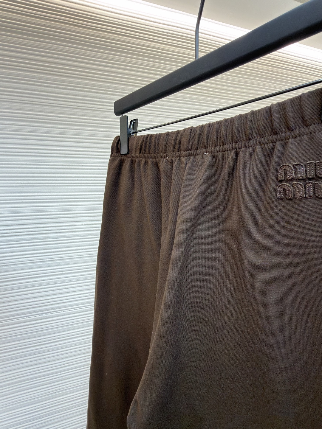 MIU MIU 缪缪 刺绣徽标休闲裤 长裤 裤子 棕色 灰色 A7 MP1935-18FQ-F0324-S-OOO