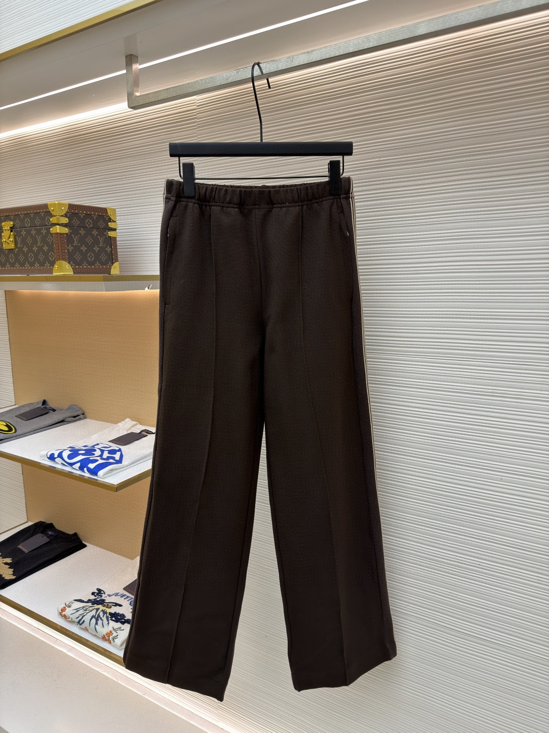 MIU MIU 缪缪 刺绣徽标休闲裤 长裤 裤子 棕色 灰色 A7 MP1935-18FQ-F0324-S-OOO