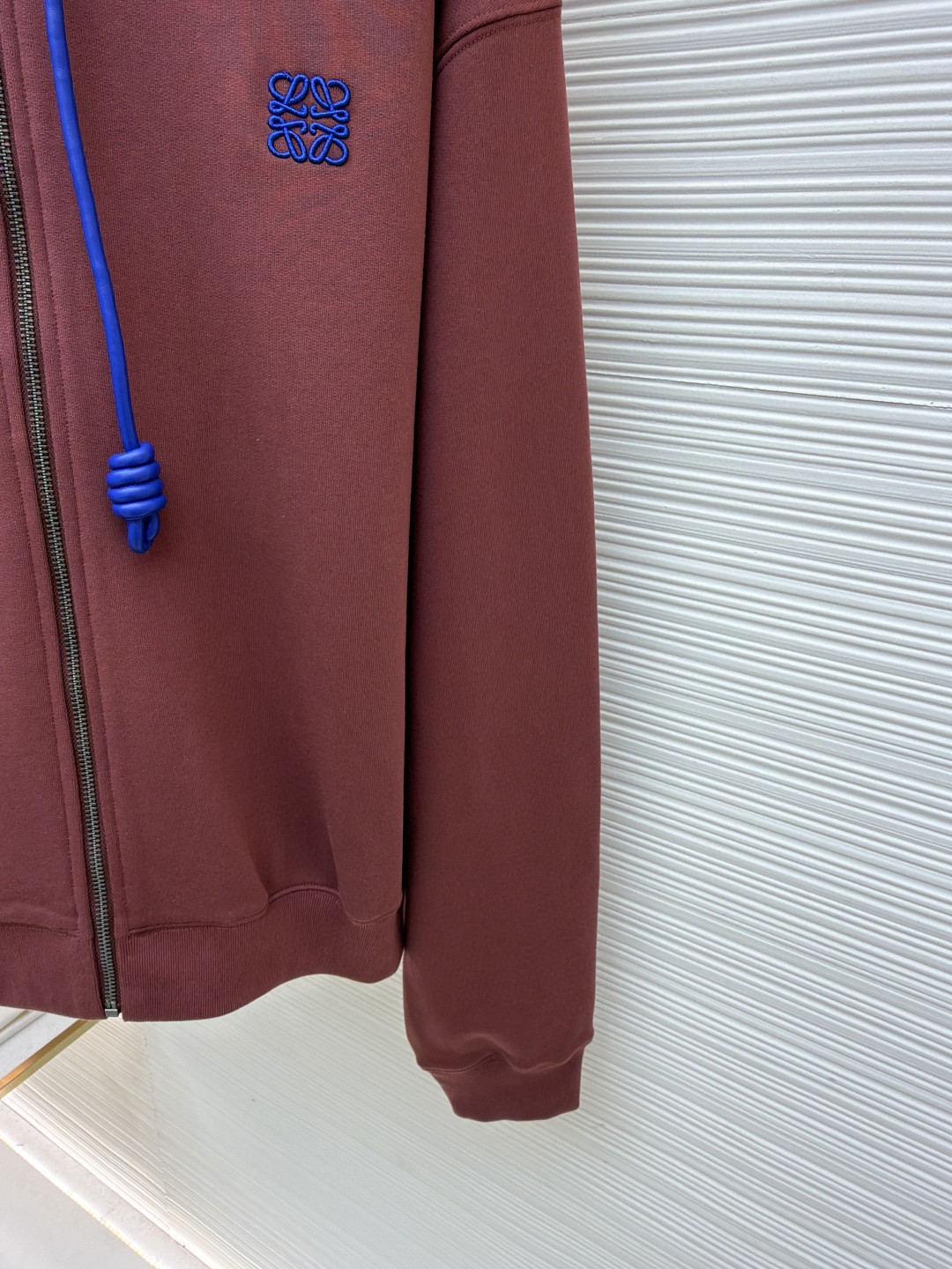 LOEWE 罗意威 毛圈棉抓绒拉链连帽卫衣 长袖 红色 灰色 A7 H526Y25X87-7110