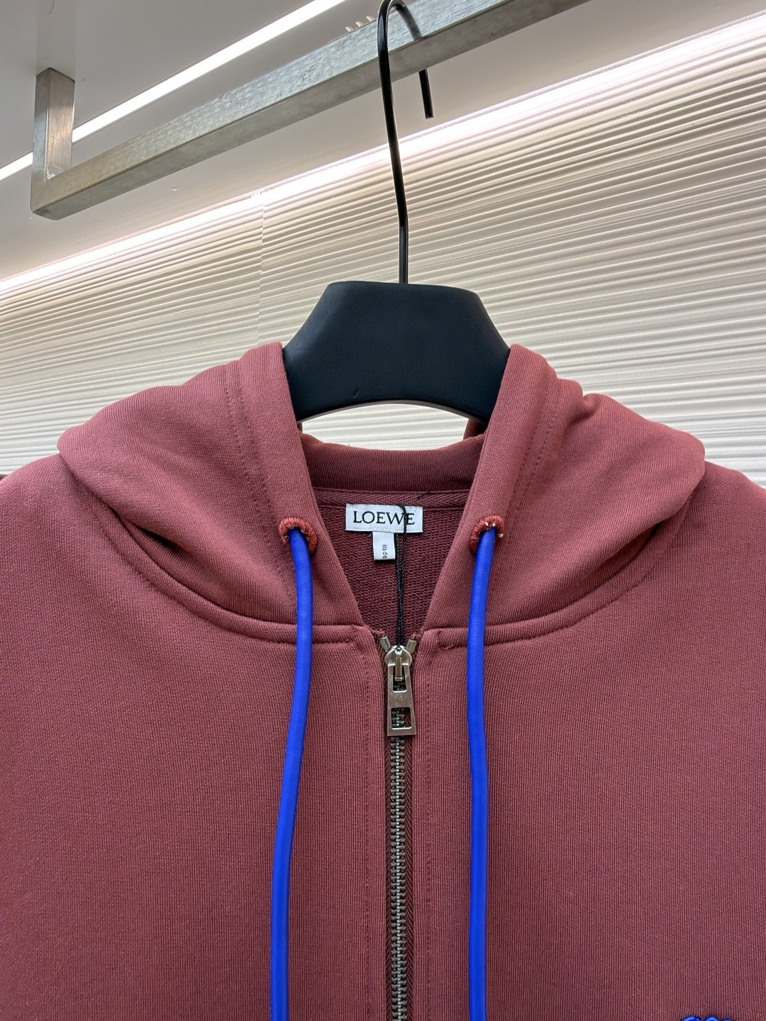 LOEWE 罗意威 毛圈棉抓绒拉链连帽卫衣 长袖 红色 灰色 A7 H526Y25X87-7110