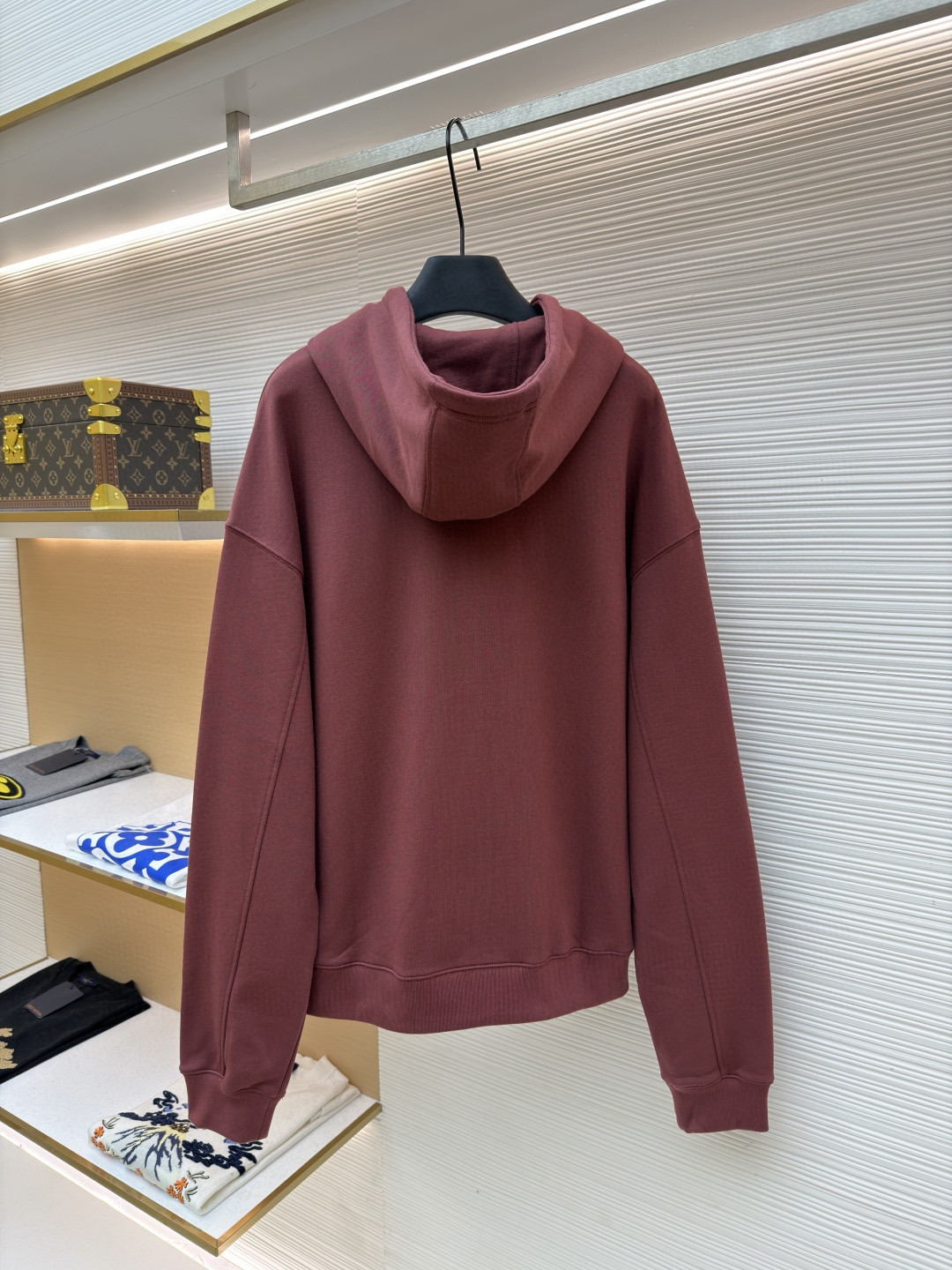 LOEWE 罗意威 毛圈棉抓绒拉链连帽卫衣 长袖 红色 灰色 A7 H526Y25X87-7110