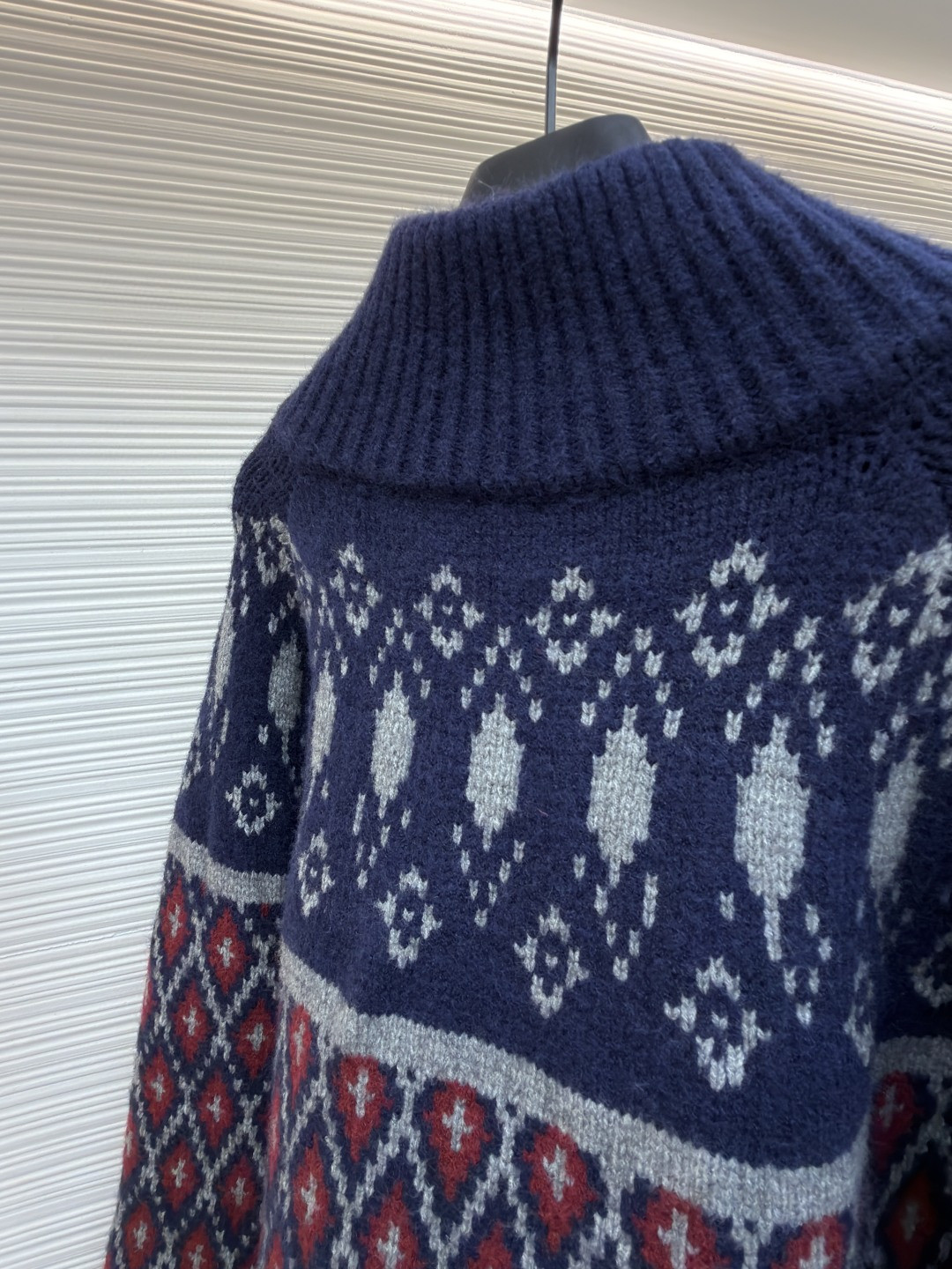 LOEWE 罗意威 满饰几何提花毛衣 费尔岛针织衫 外套 长袖 海军蓝 B0 H526Y16KAJ-5137