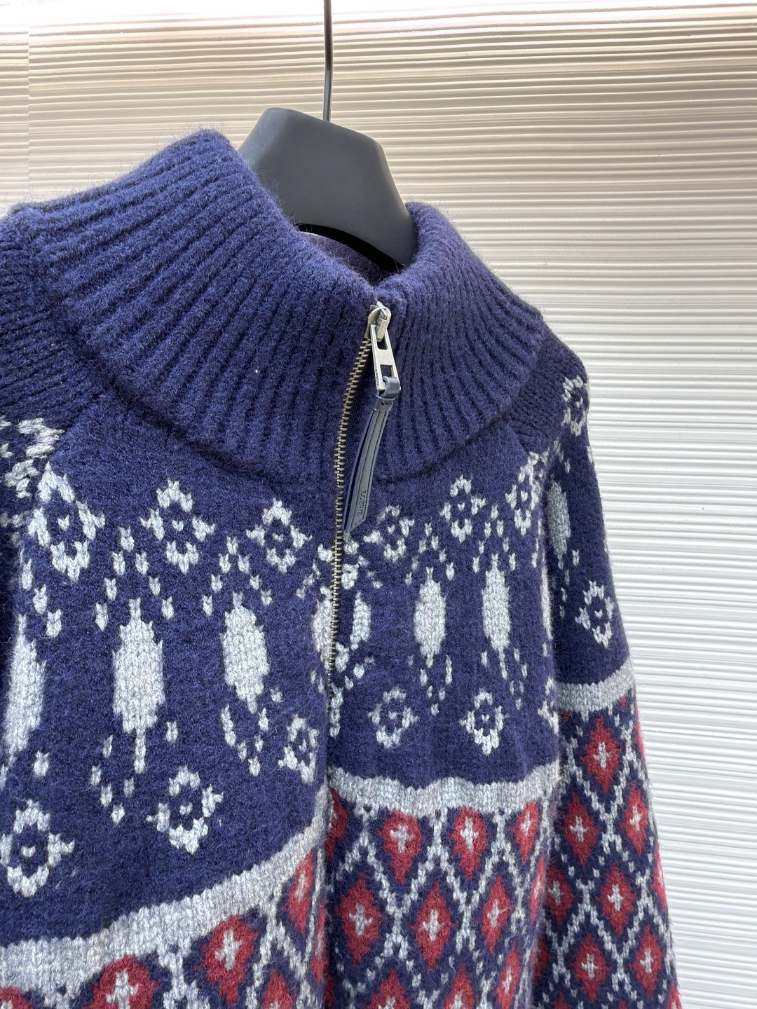 LOEWE 罗意威 满饰几何提花毛衣 费尔岛针织衫 外套 长袖 海军蓝 B0 H526Y16KAJ-5137