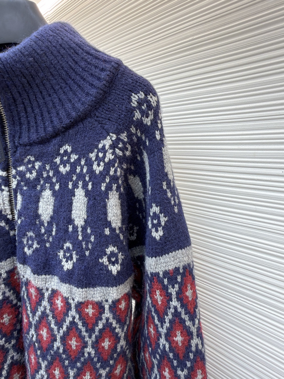 LOEWE 罗意威 满饰几何提花毛衣 费尔岛针织衫 外套 长袖 海军蓝 B0 H526Y16KAJ-5137