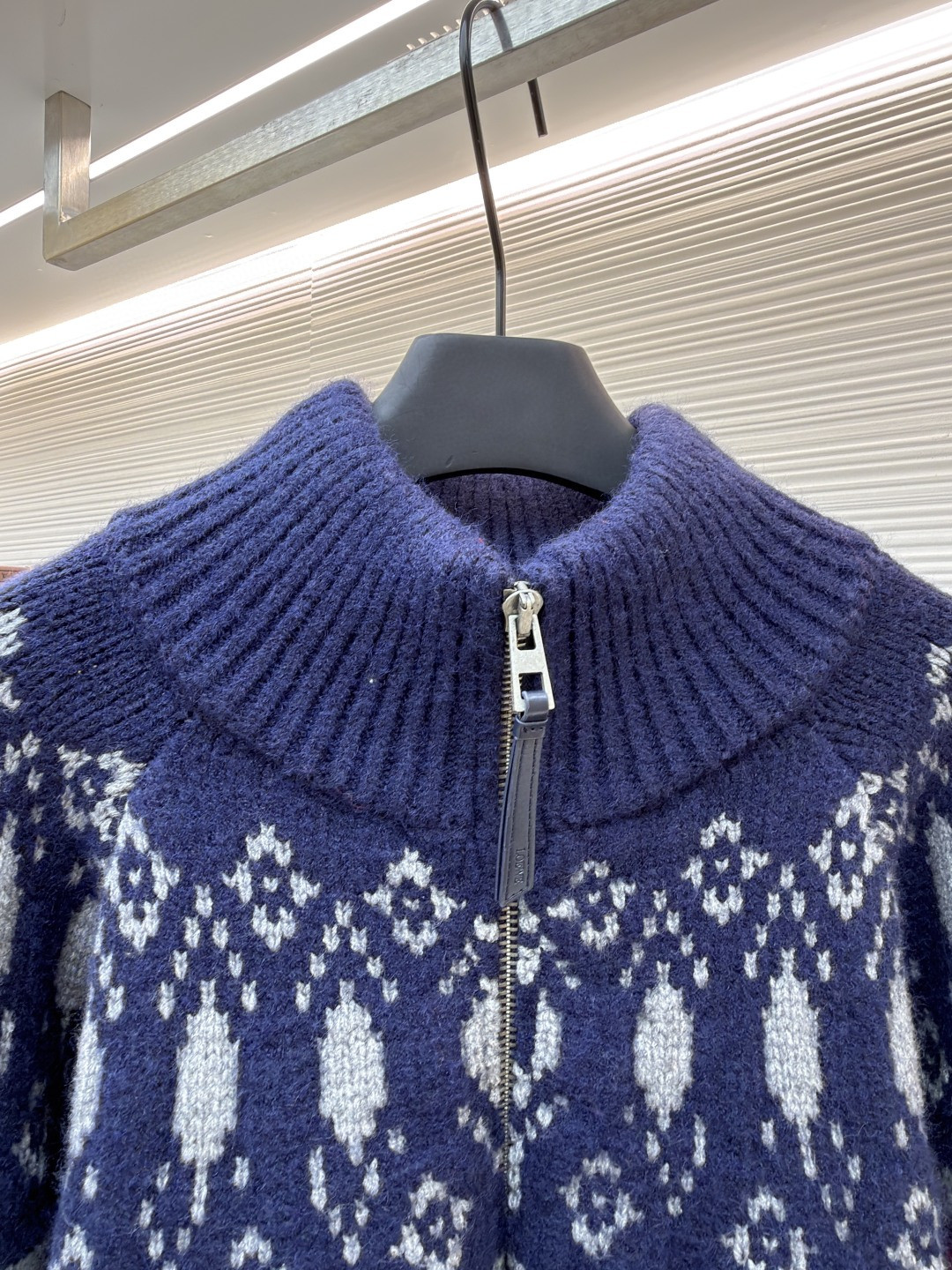 LOEWE 罗意威 满饰几何提花毛衣 费尔岛针织衫 外套 长袖 海军蓝 B0 H526Y16KAJ-5137