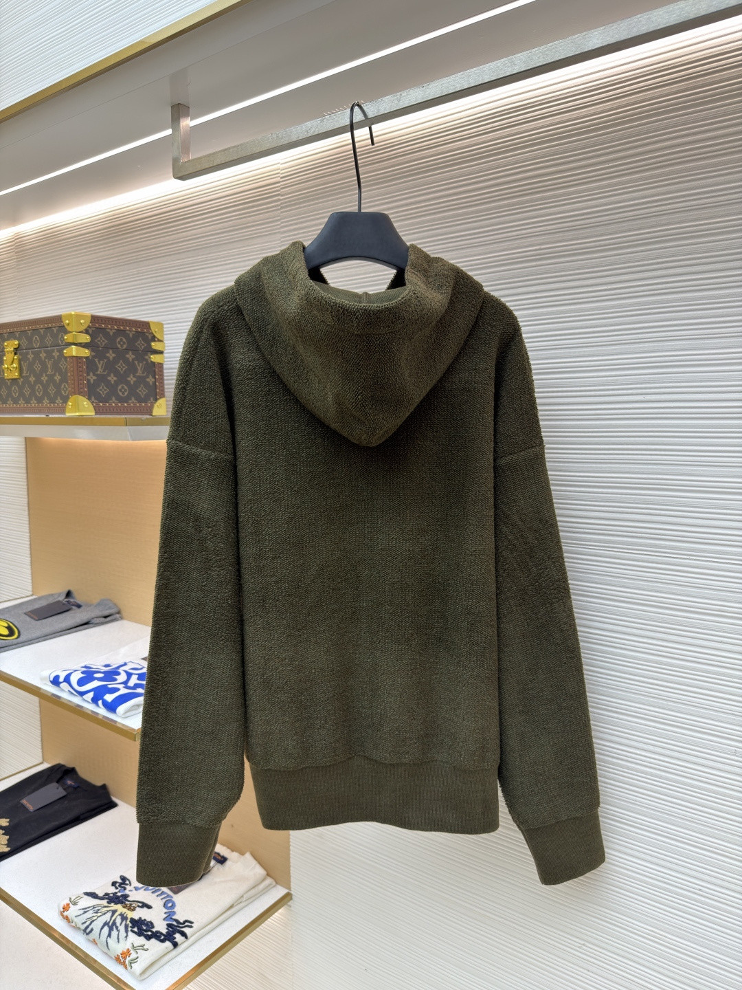 LOEWE 罗意威 饰刺绣连帽拉链开衫 卫衣 长袖 绿色 B0