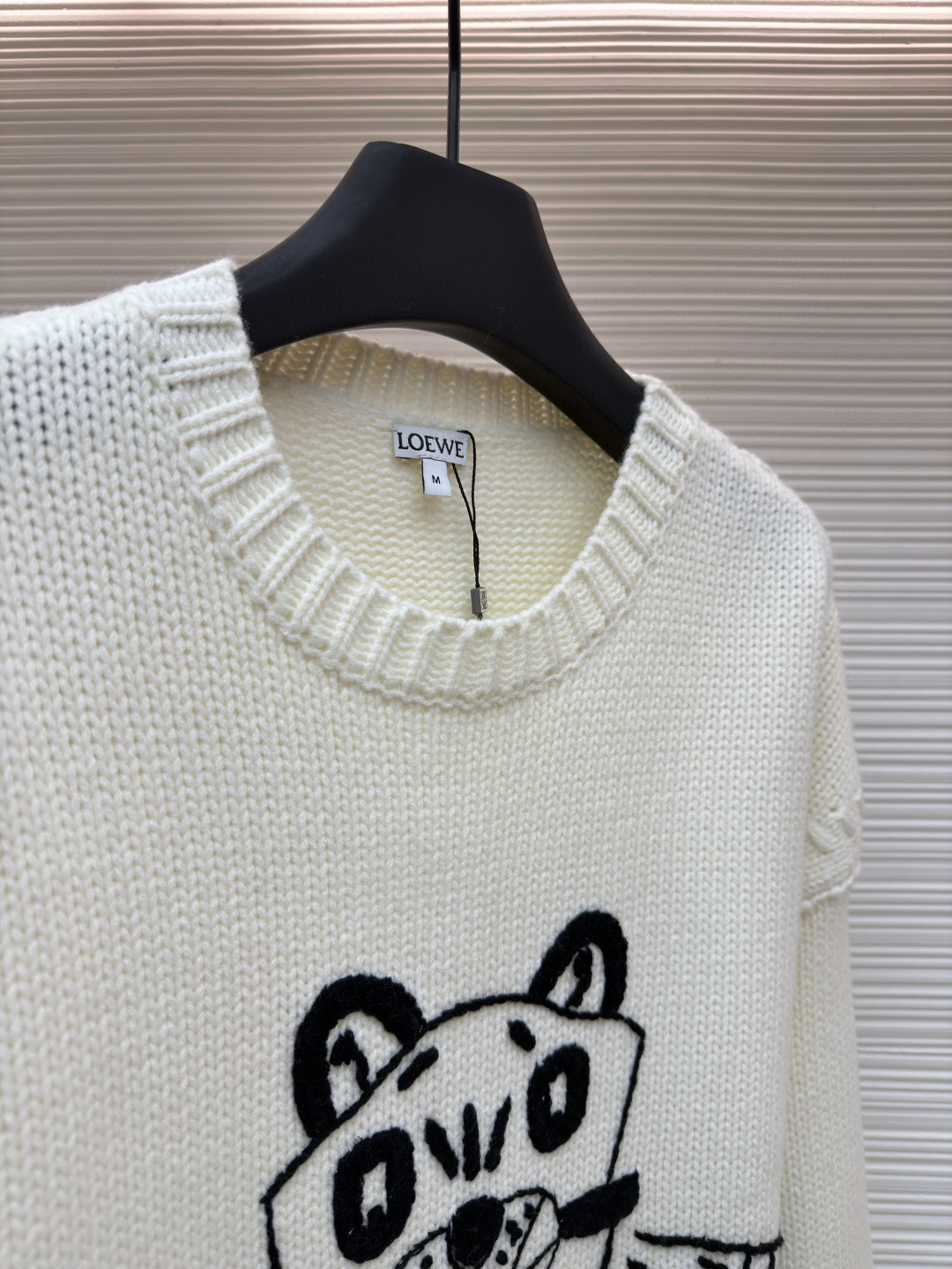 LOEWE 罗意威 猫猫星人圆领刺绣毛衣 针织衫 长袖 白色 A7 H526Y14KNQ-2101